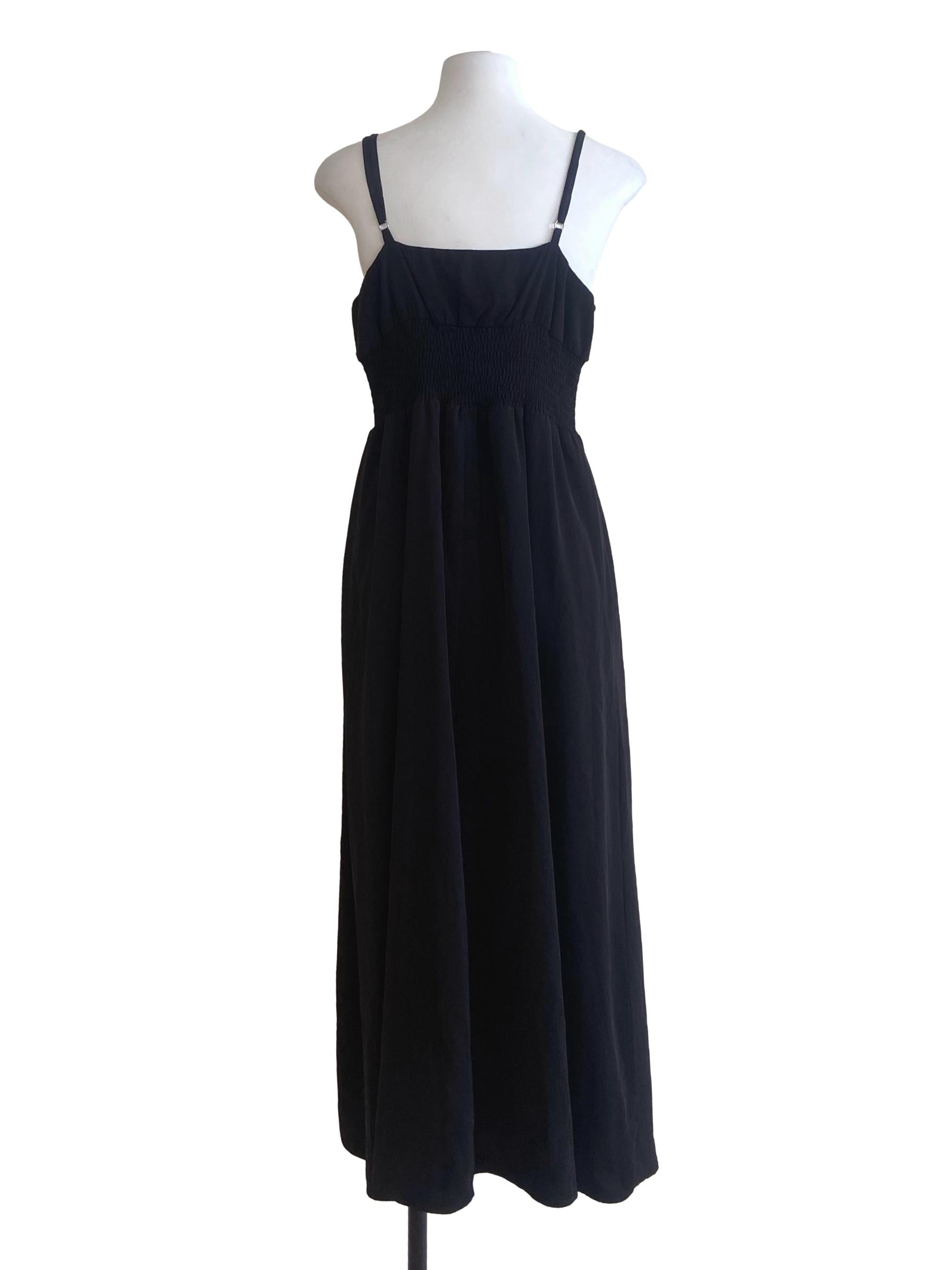 Black Pegged Slip Dress