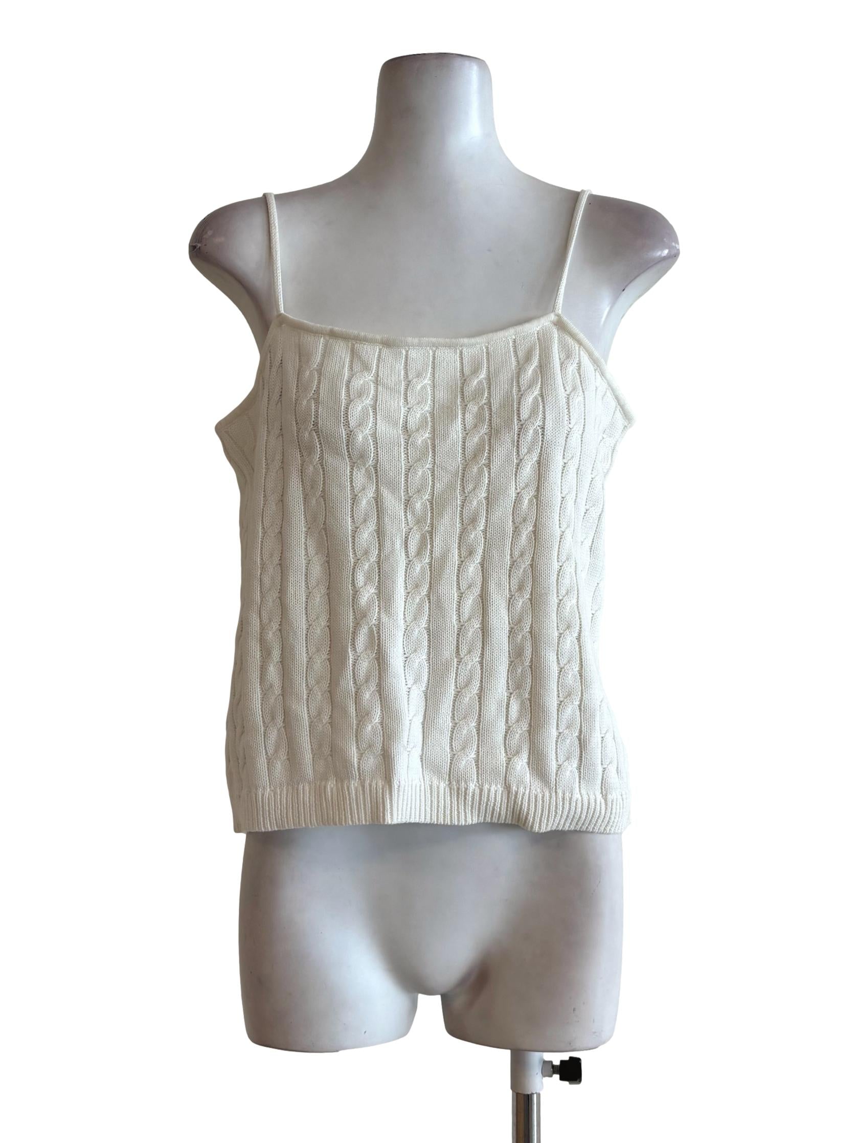 Ivory White Knitted Camisole LB