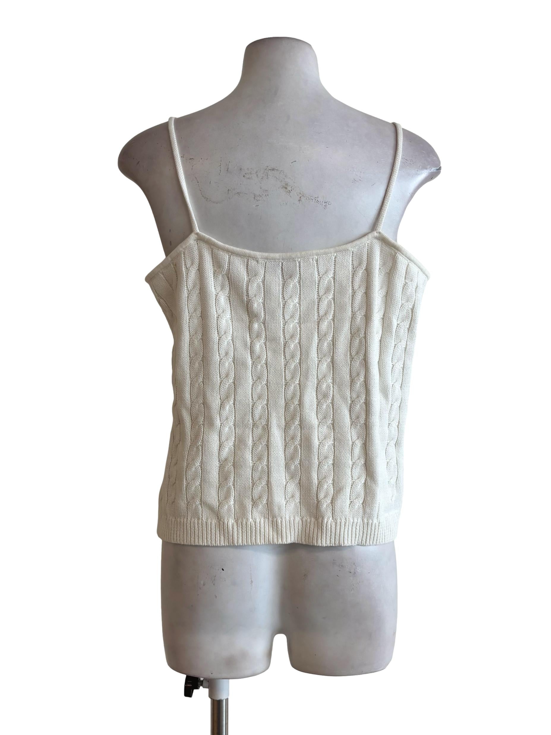 Ivory White Knitted Camisole LB
