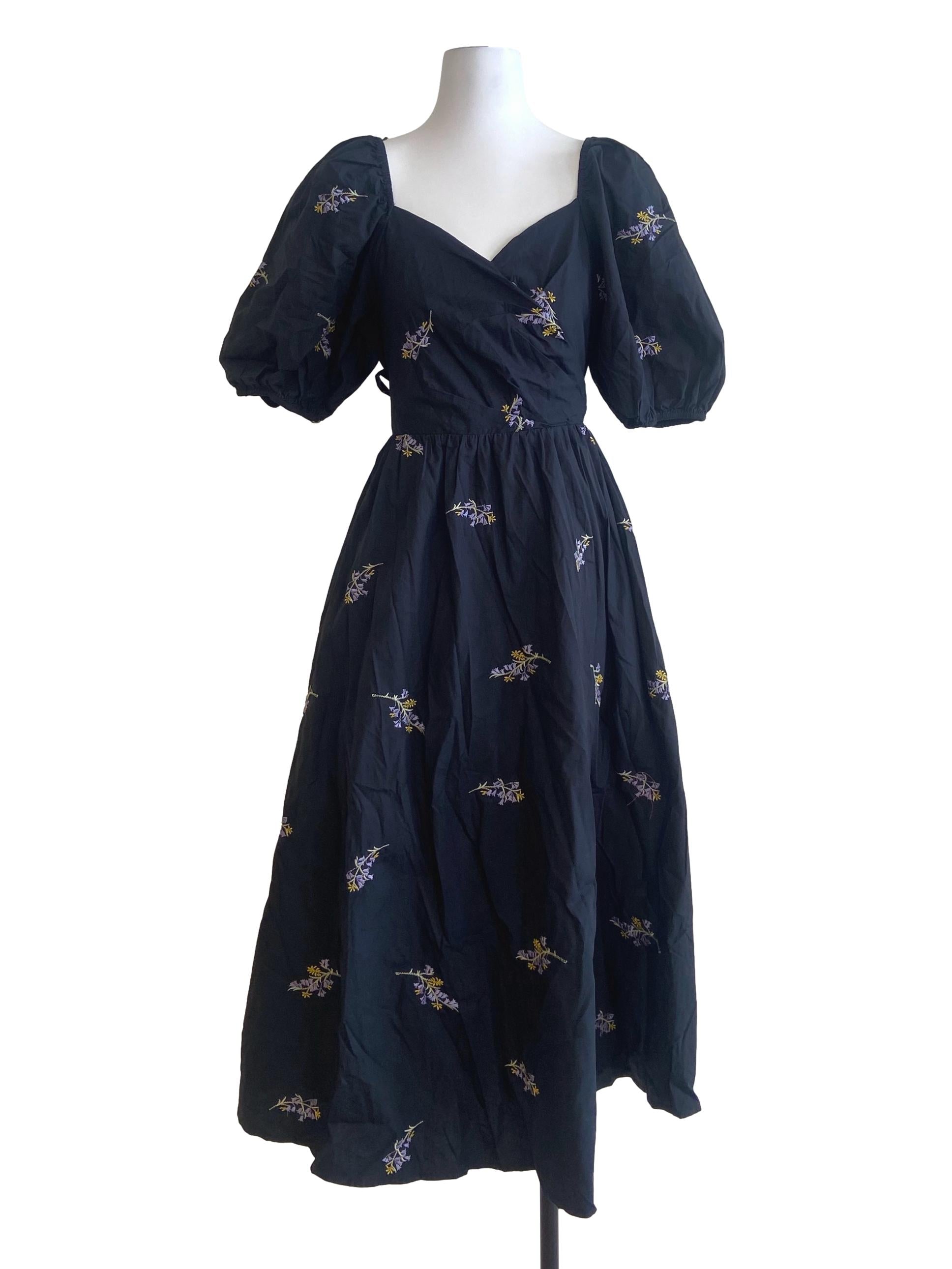 Aegean Blue & Floral Empire Dress