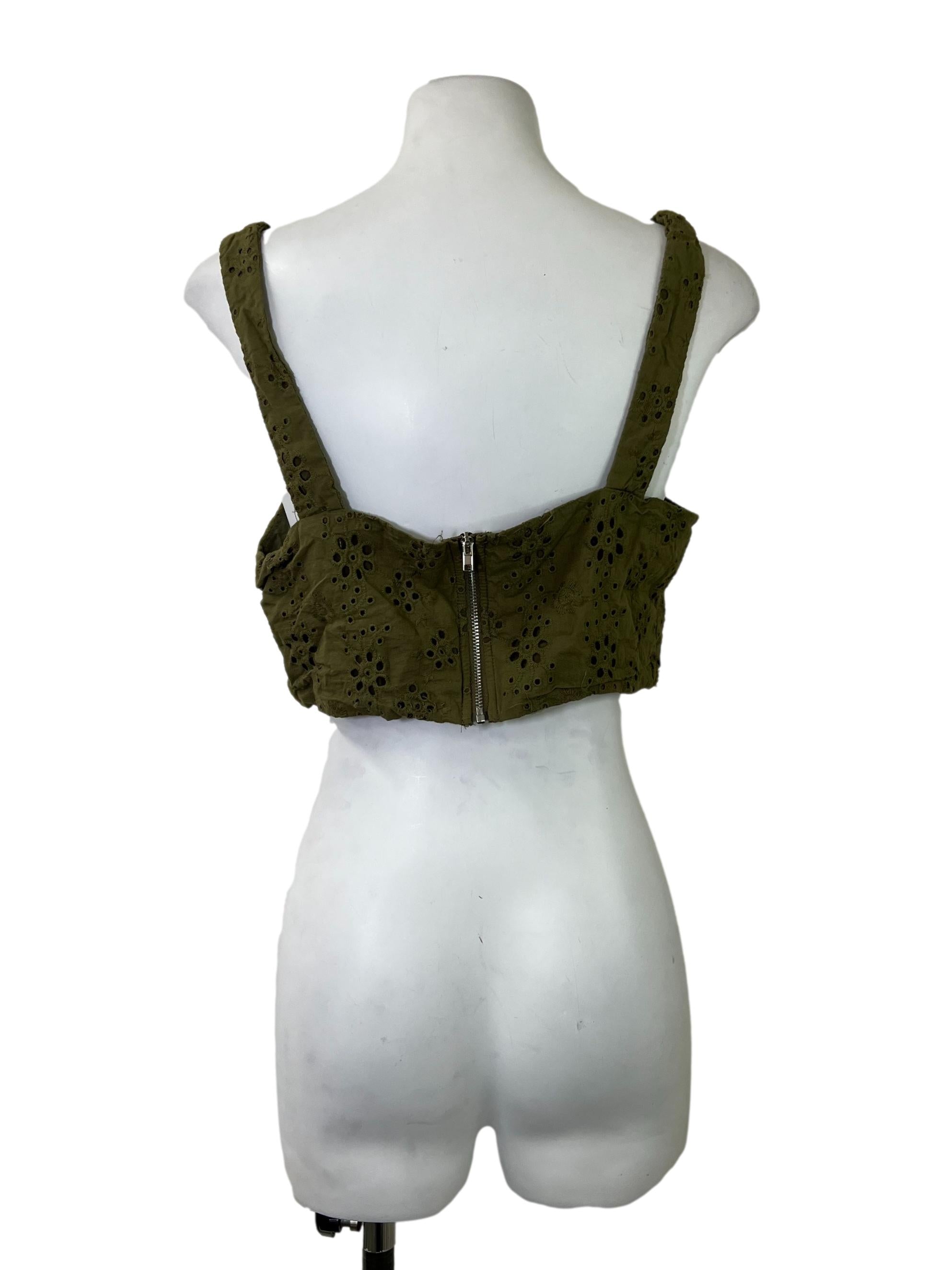 Forest Green Eyelet Tank Top