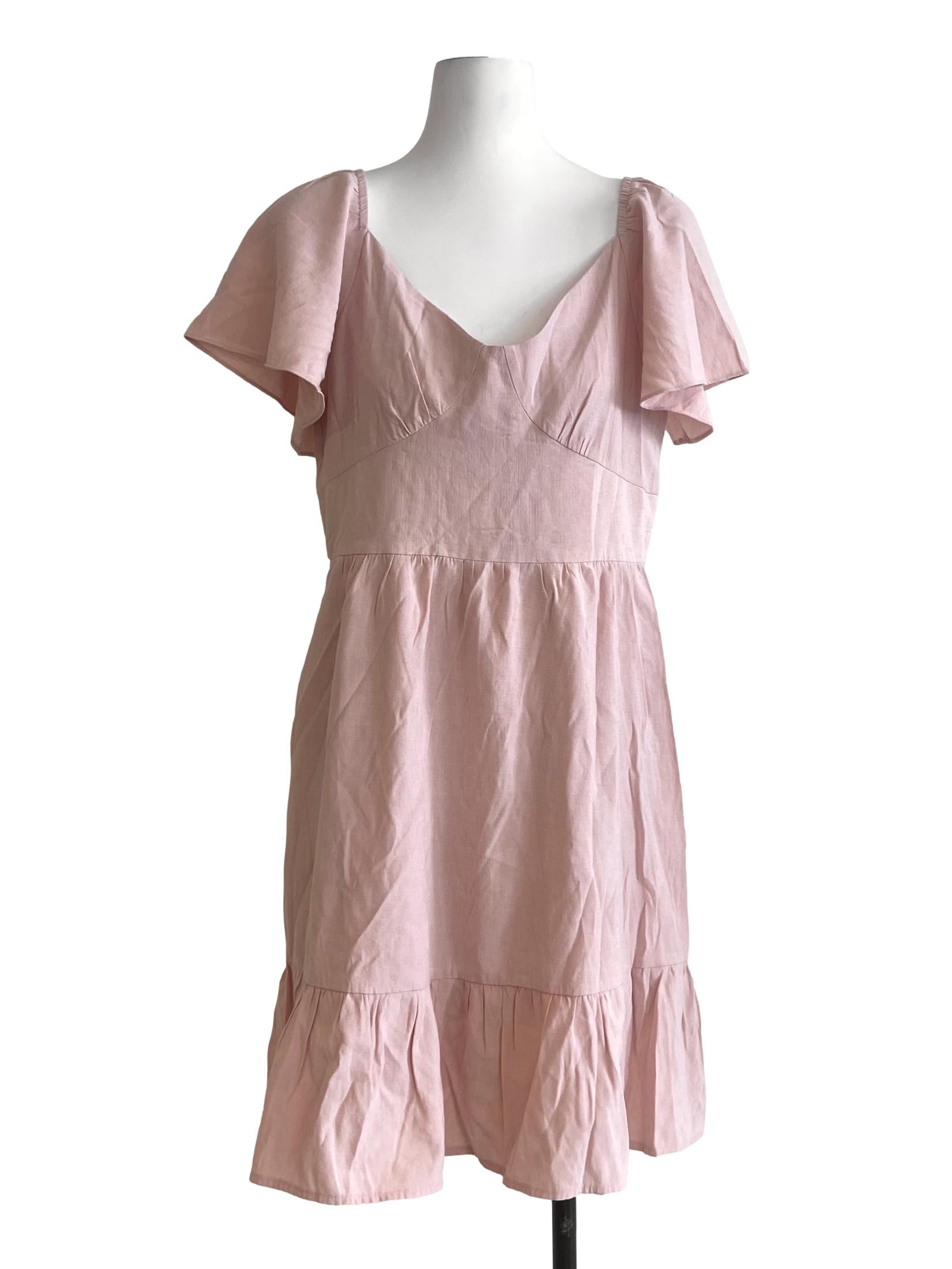 Flamingo Pink Drop Waist Dress
