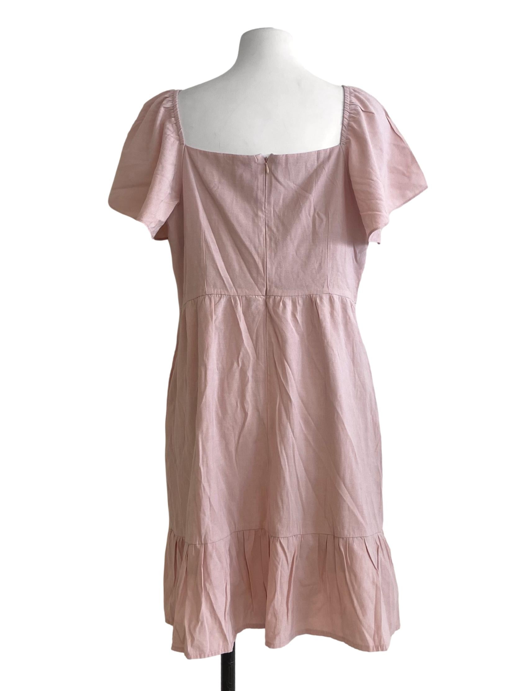 Flamingo Pink Drop Waist Dress