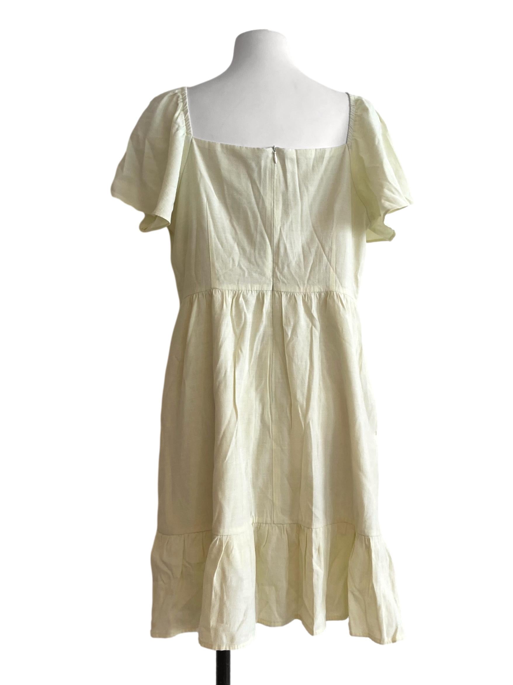Lemon Yellow Drop Waist Dress