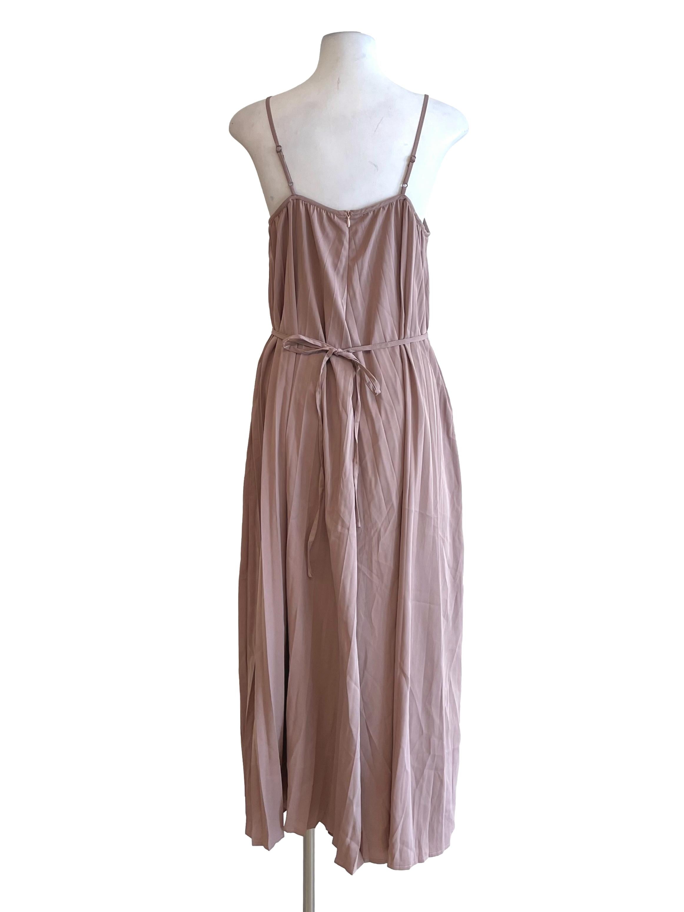 Dusty Nude Accordion Cami Jumpsuit