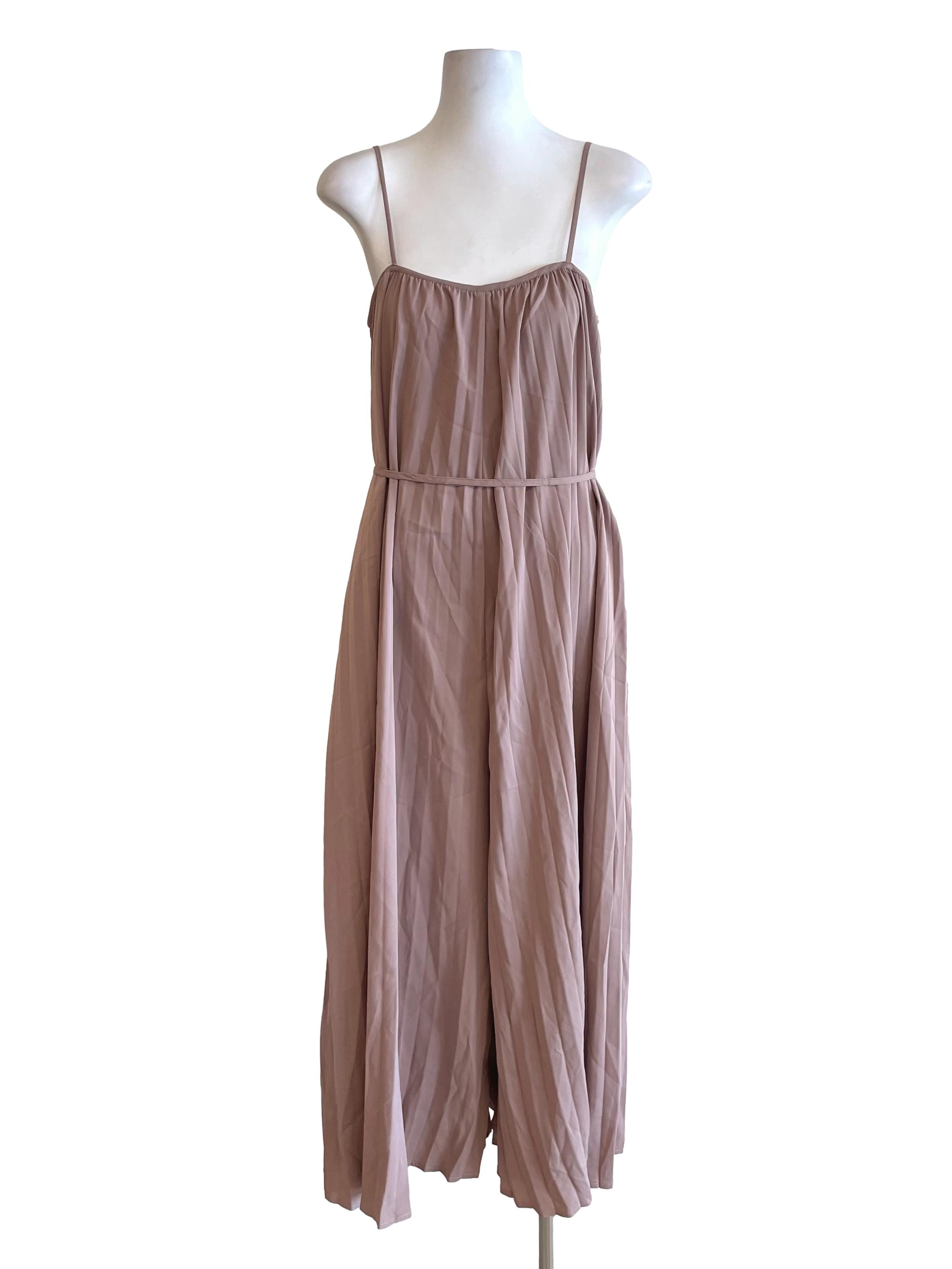 Dusty Nude Accordion Cami Jumpsuit