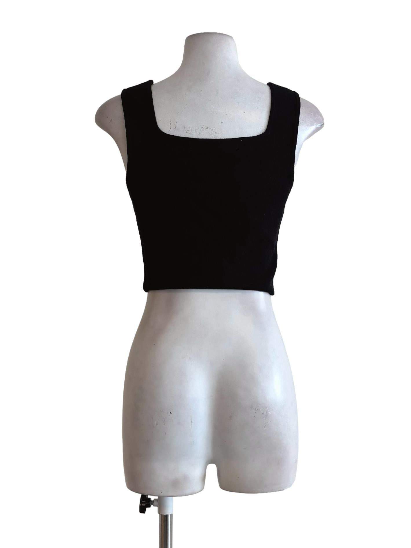 Black Ribbed Crop Top TEM