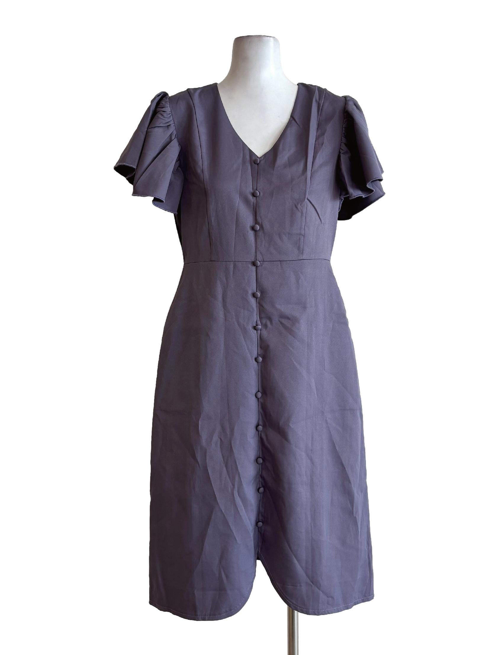 Dusty Purple Short Sleeve Dress