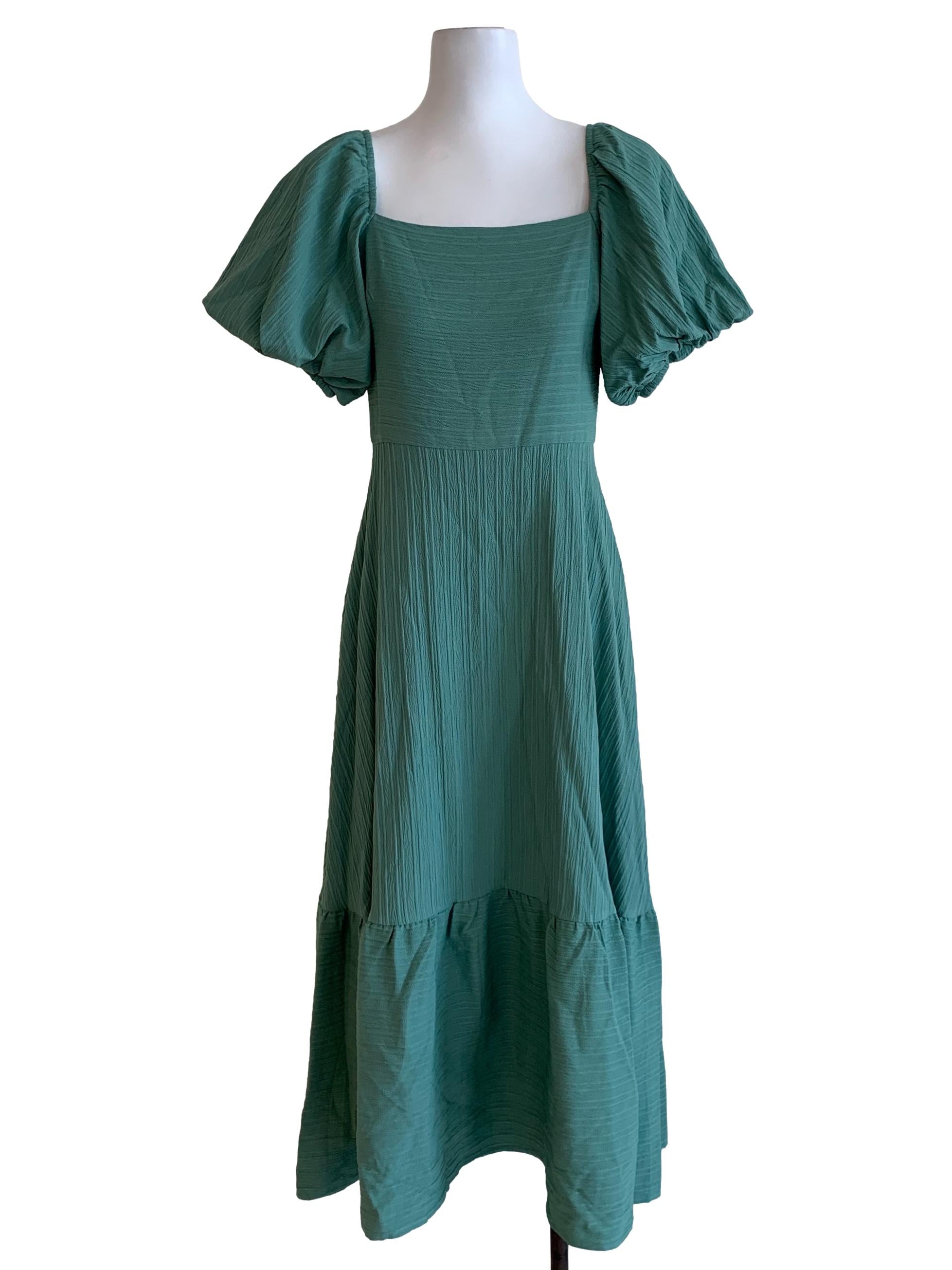 Teal Bengal Stripe Empire Dress
