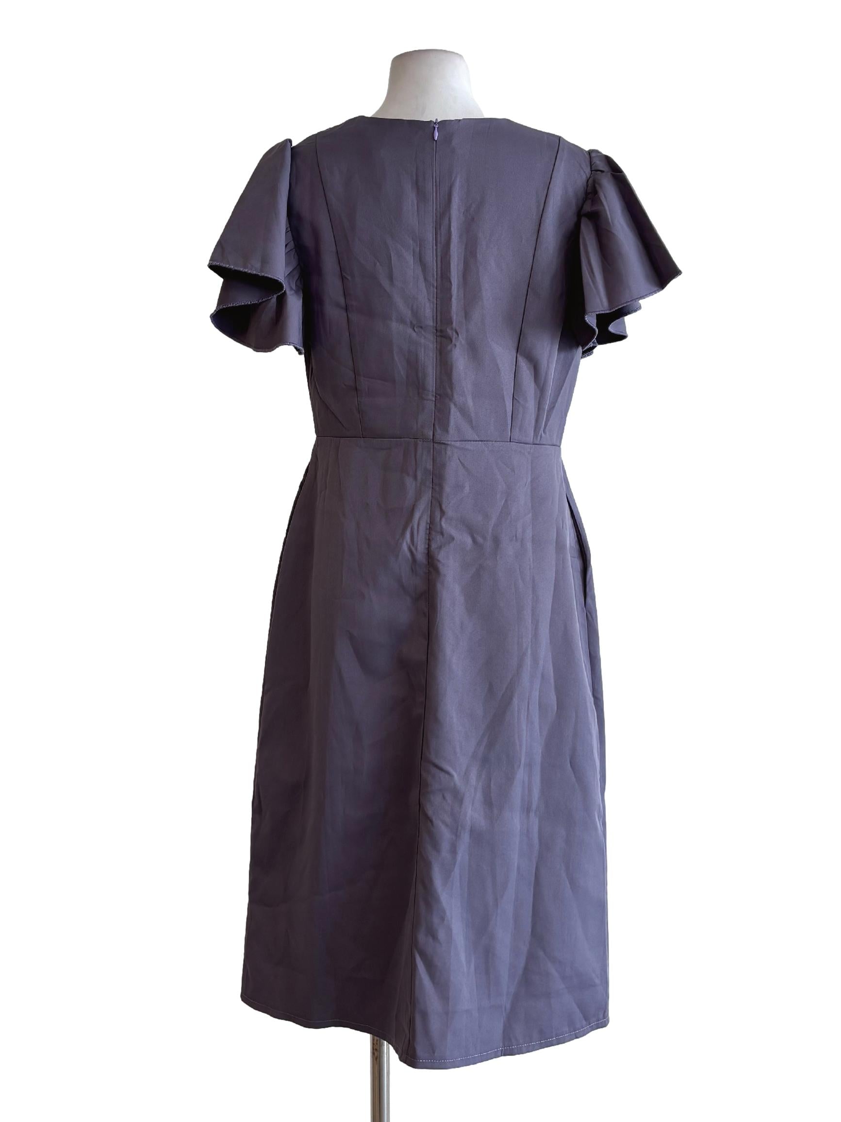 Dusty Purple Short Sleeve Dress