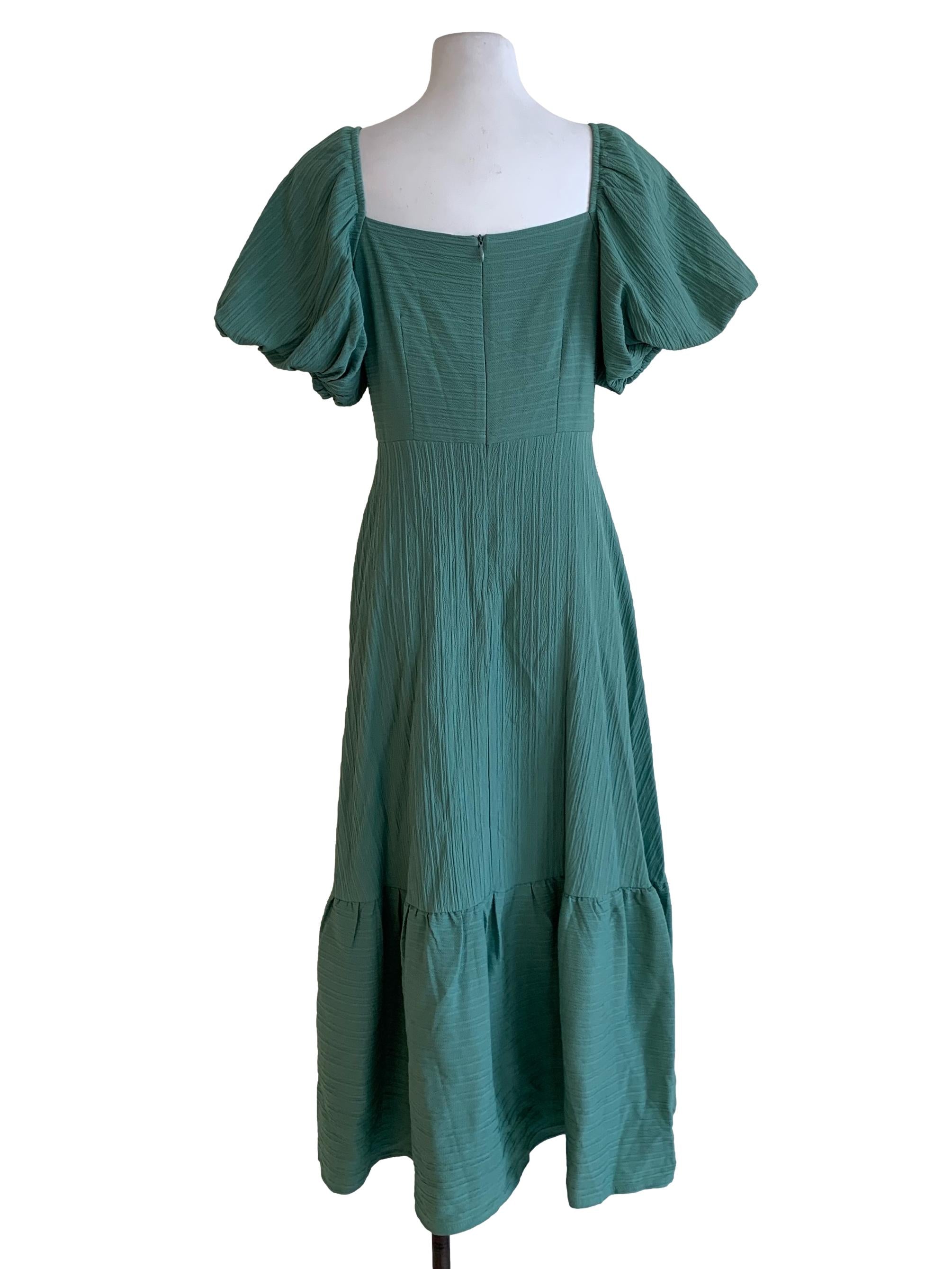 Teal Bengal Stripe Empire Dress