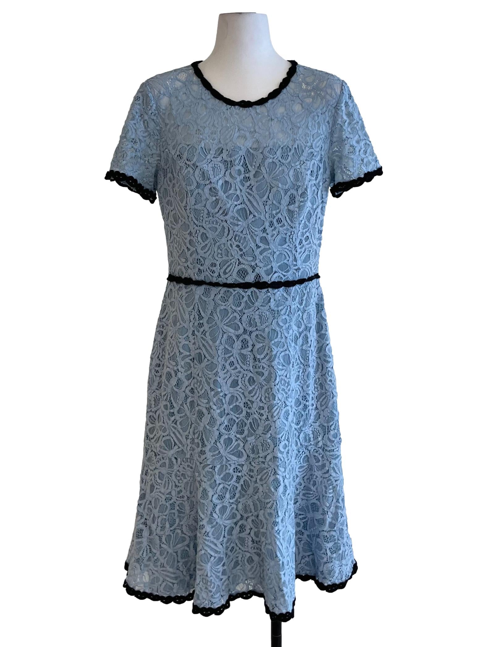 Sky Blue Lace Open Back Dress