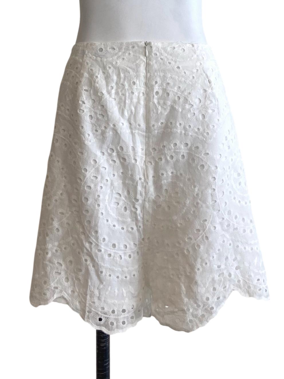 White Floral Eyelet Embroidery Short