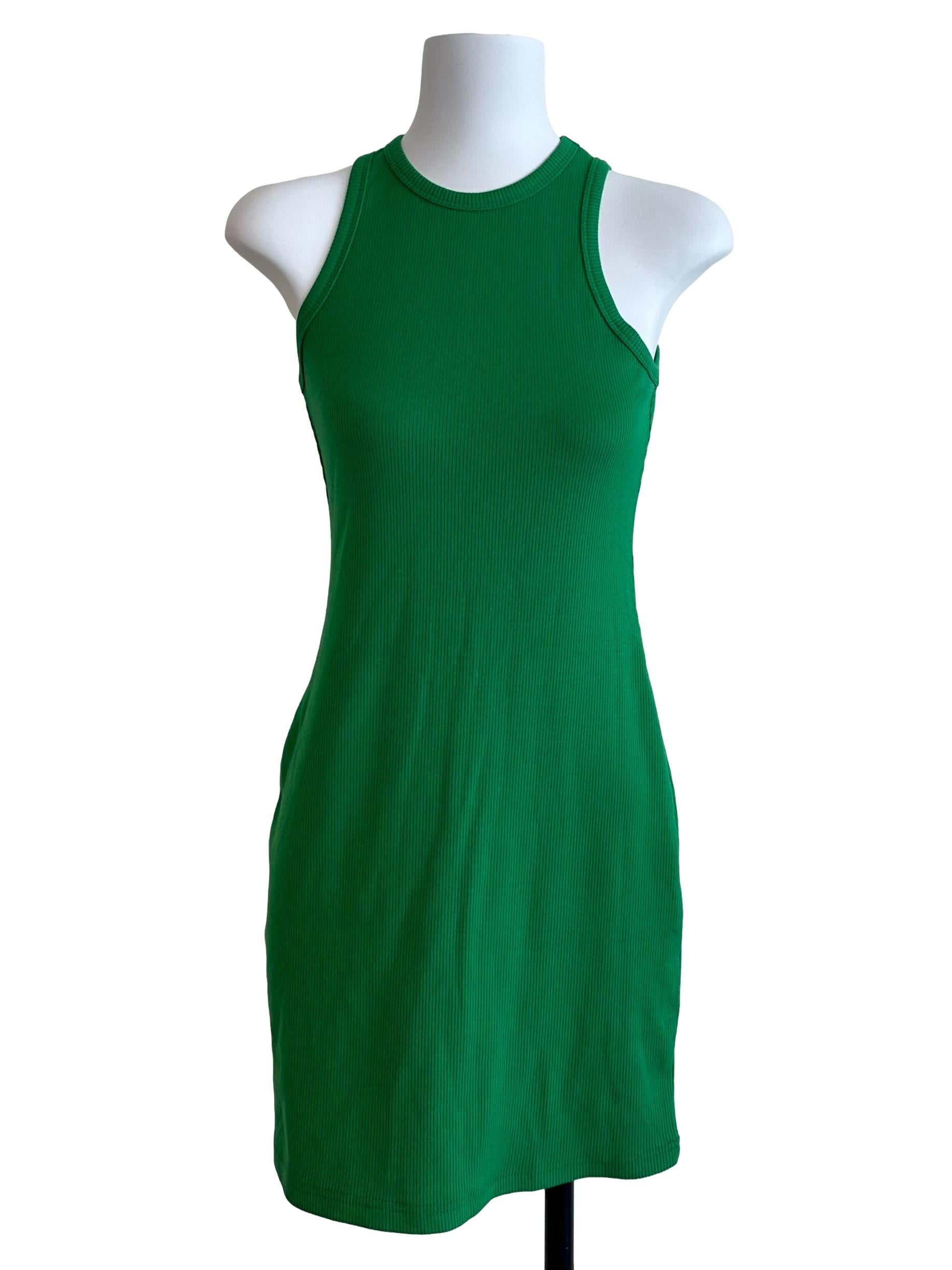 Fern Green Round Neck Sleveless Dress