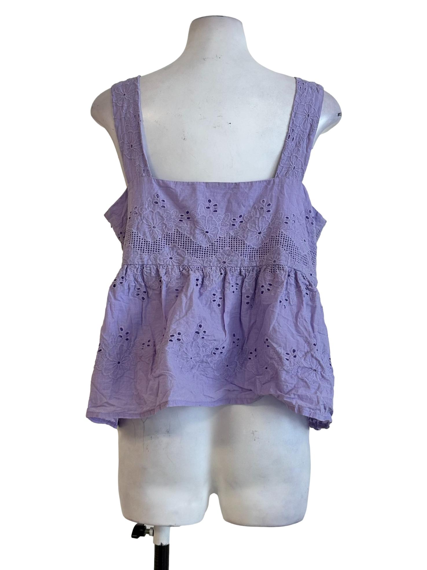 Iris Purple Embroidery Pattern Top