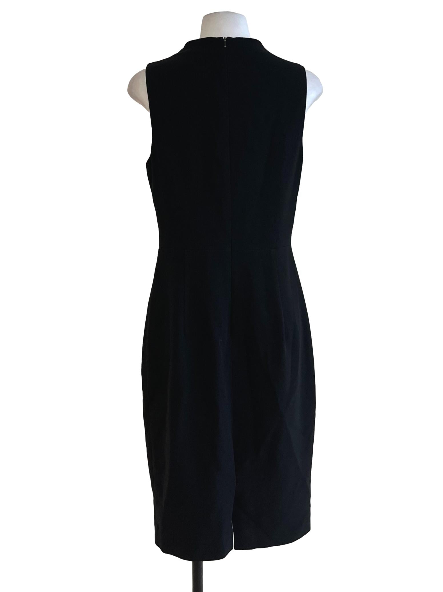 Black High Neckline A-Line Dress