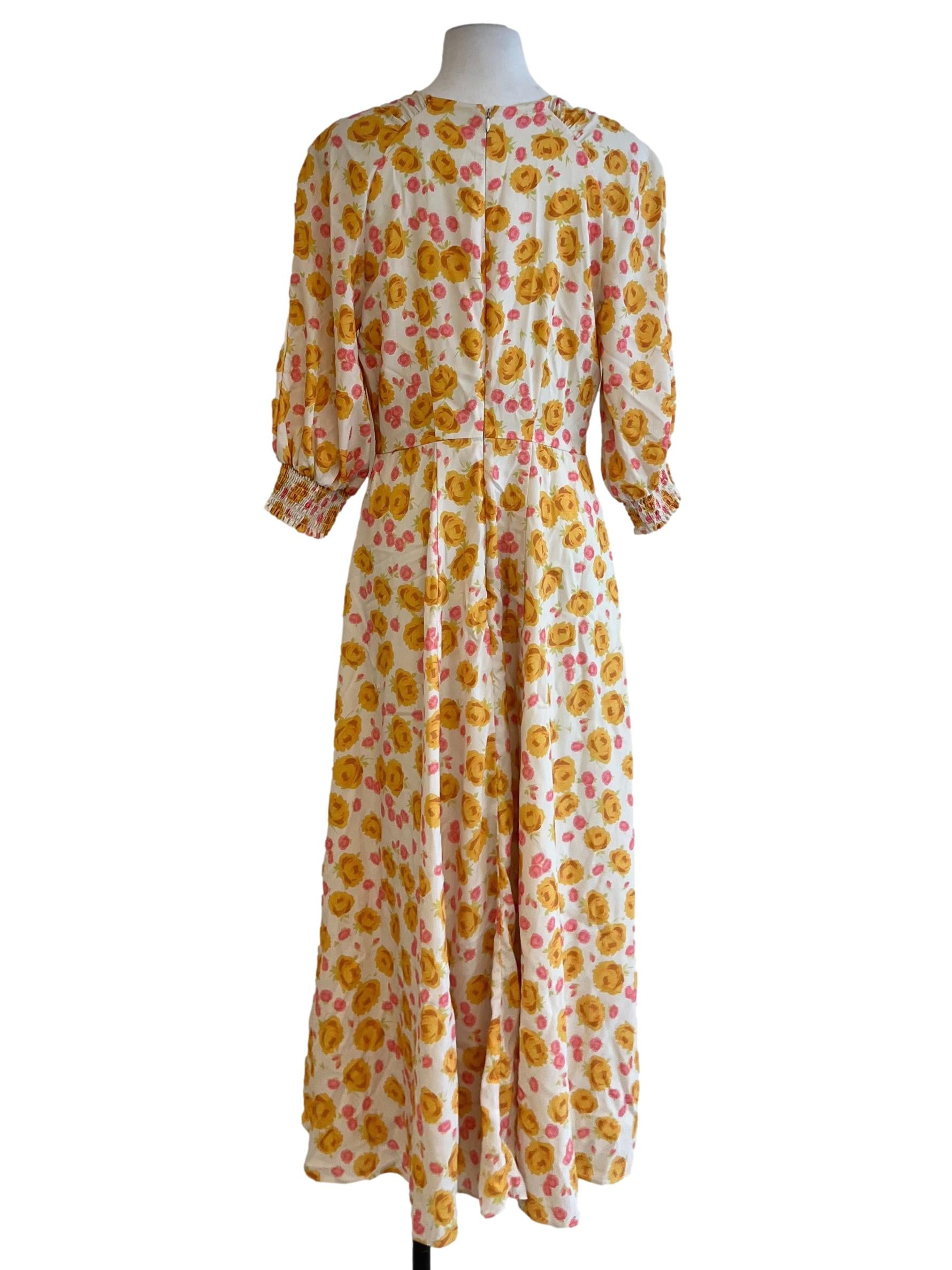 White Floral Empire Dress
