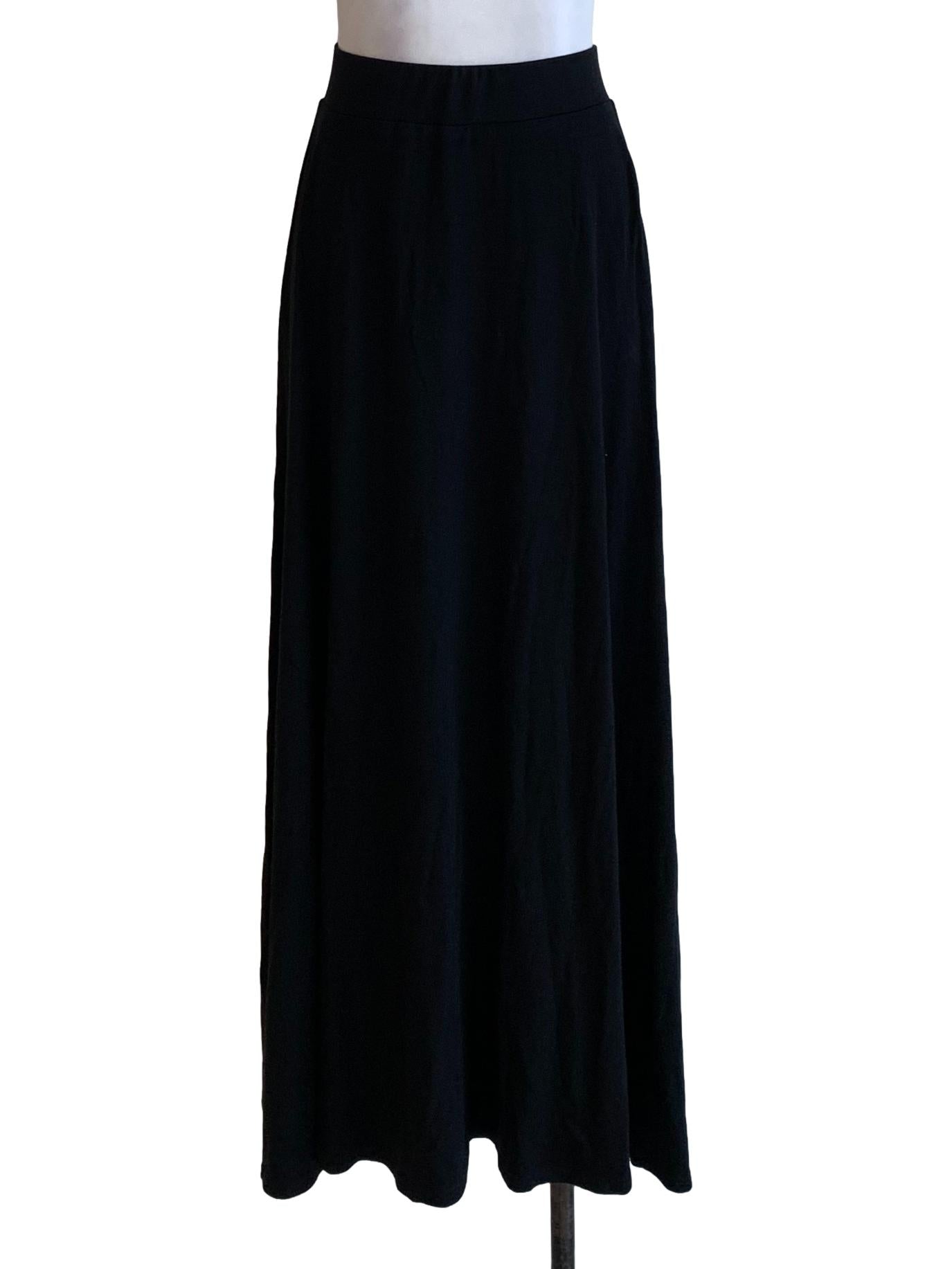 Black High-Waisted A-Line Skirt