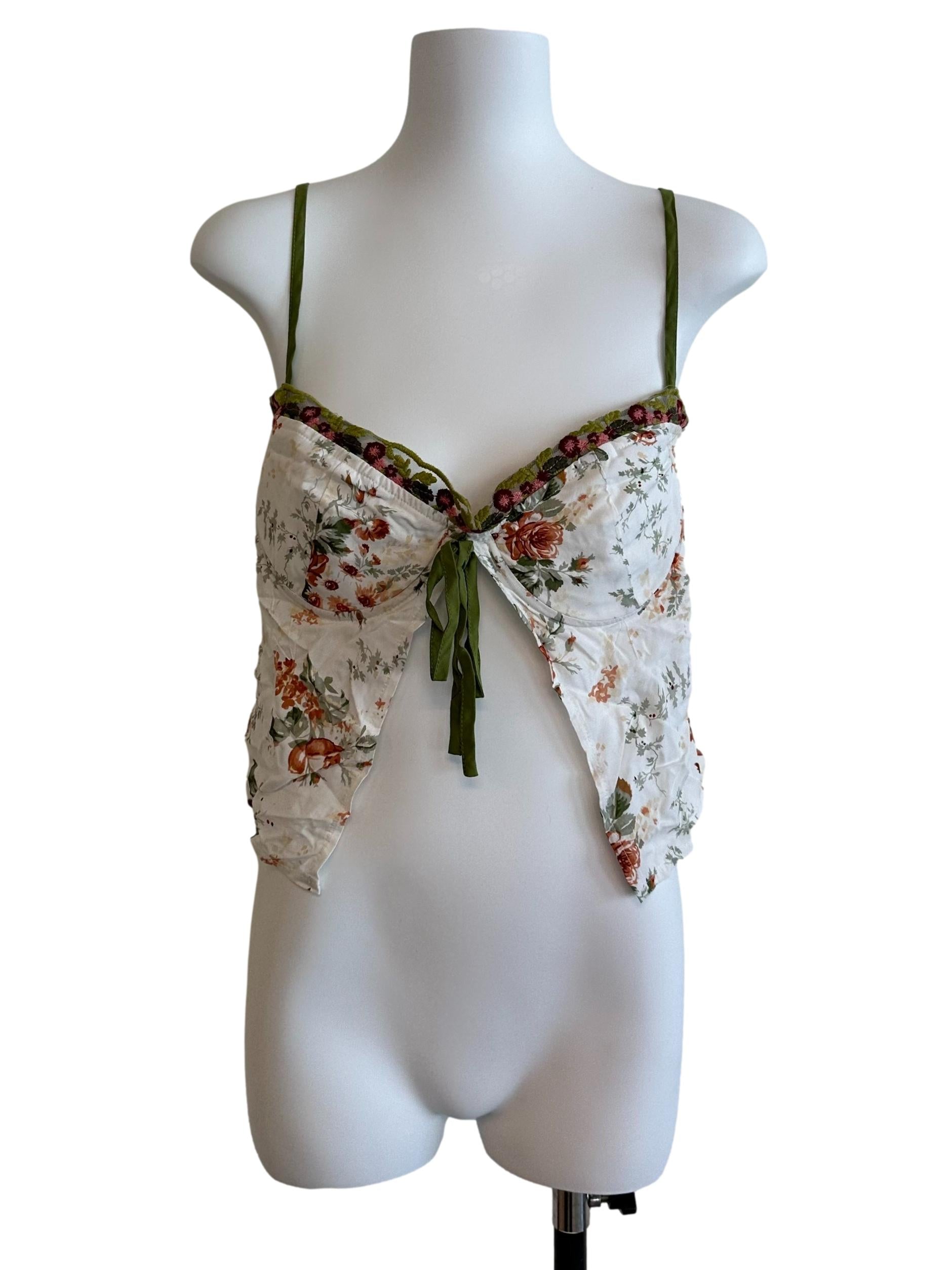 Pearl White Floral Lace Border Ribbon Top