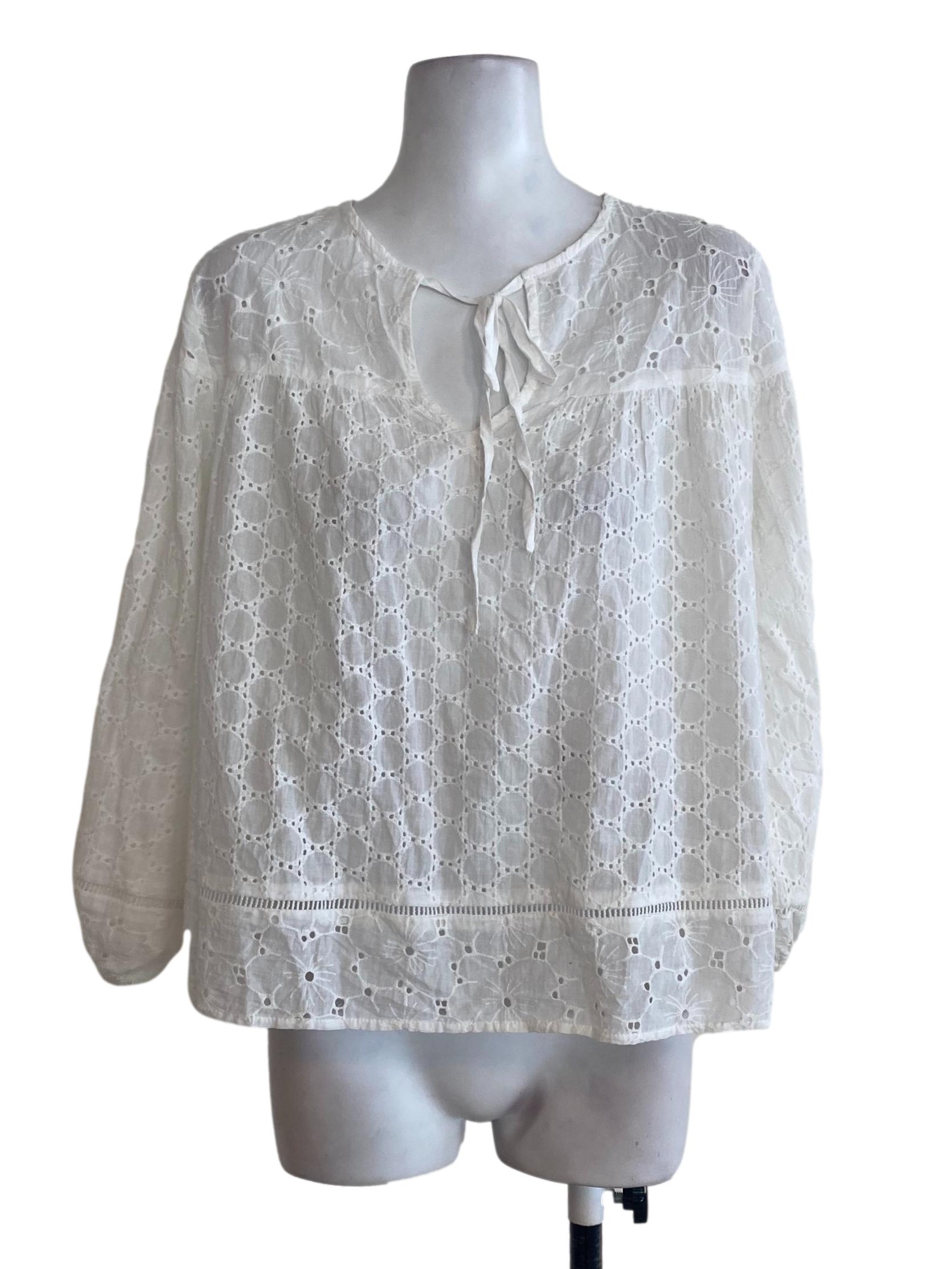 White Embroidered Top