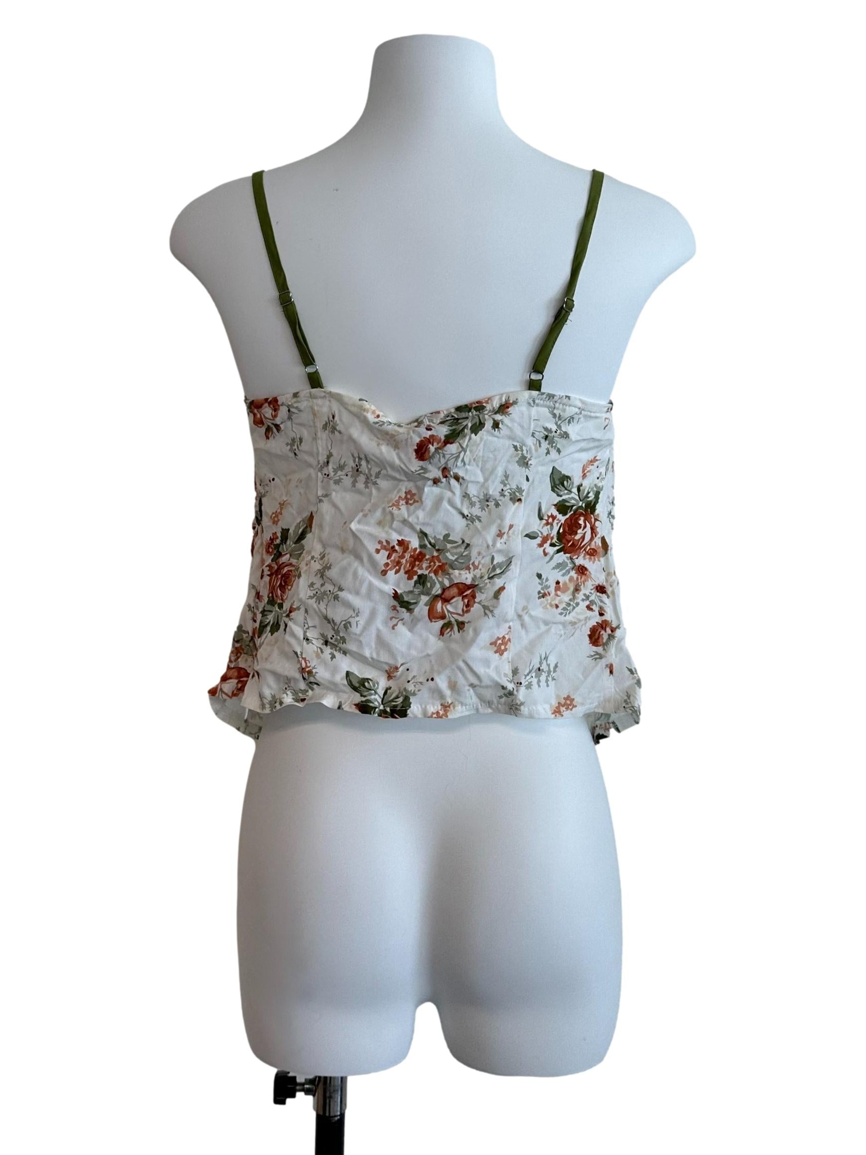 Pearl White Floral Lace Border Ribbon Top