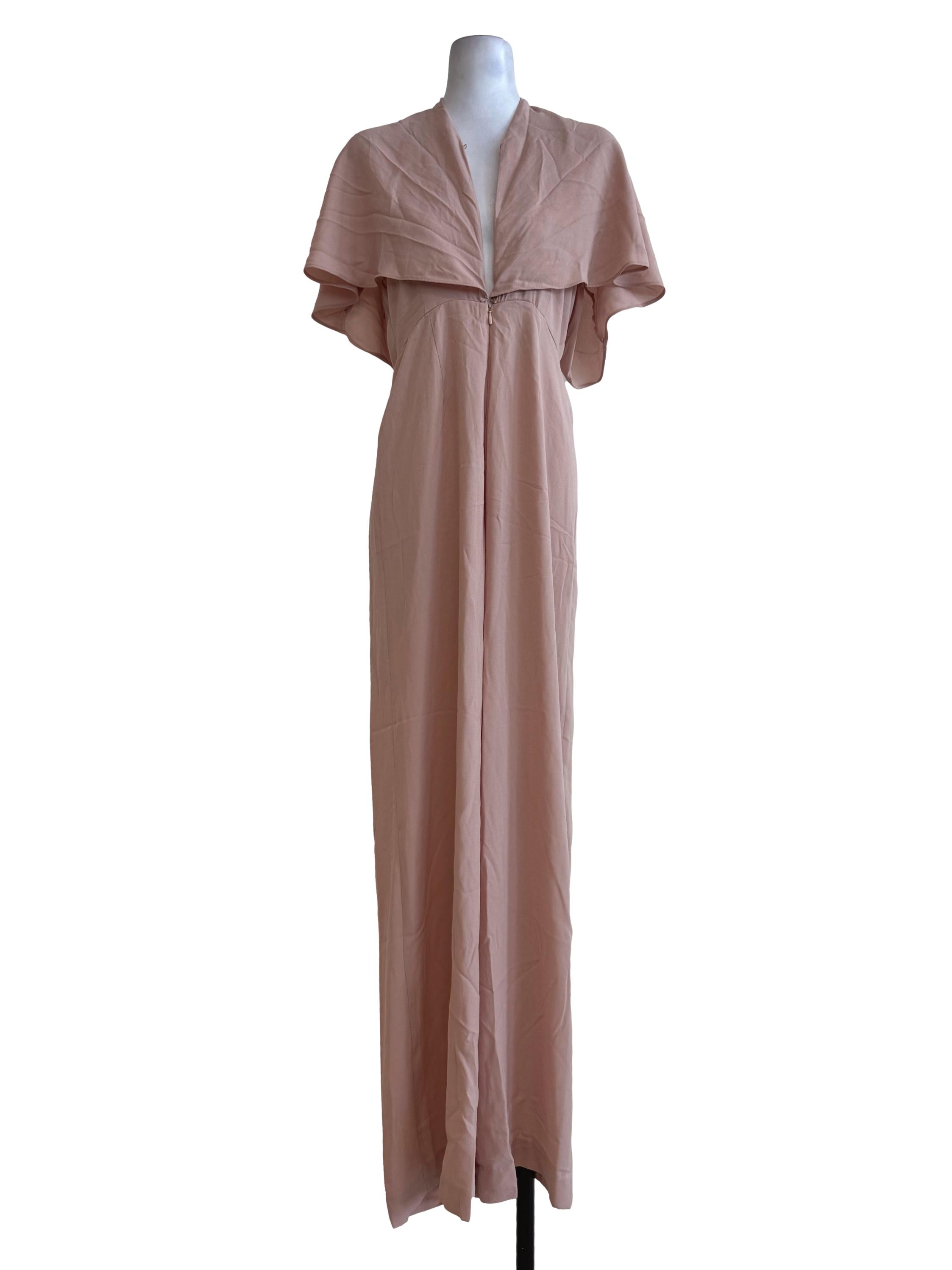 Nude V Neck Jumpsuit