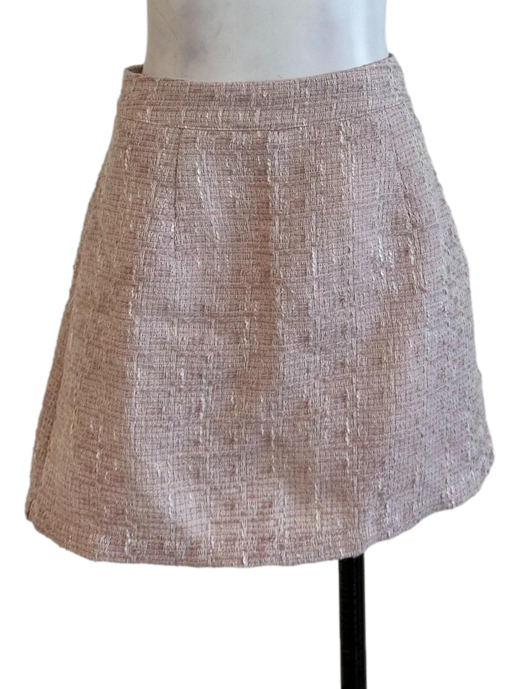Rose Pink Tweed Pattern Skort