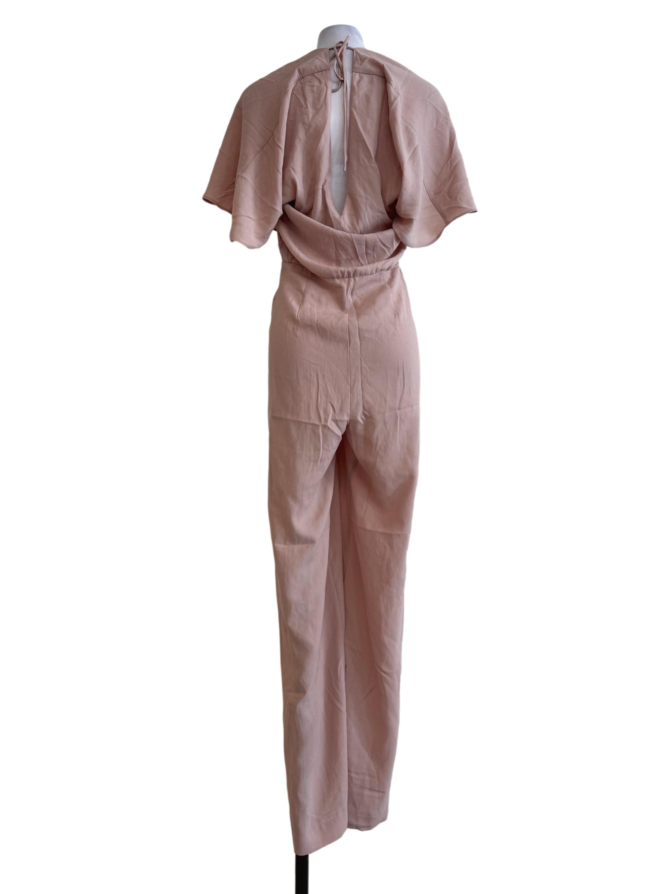 Nude V Neck Jumpsuit