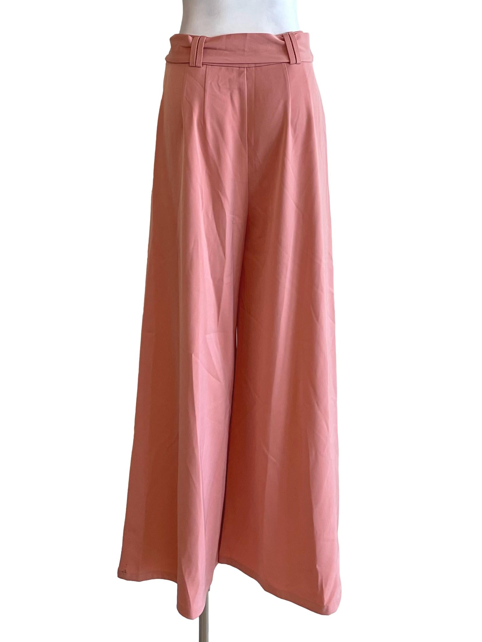 Salmon Wide Leg Flowy Pants LB