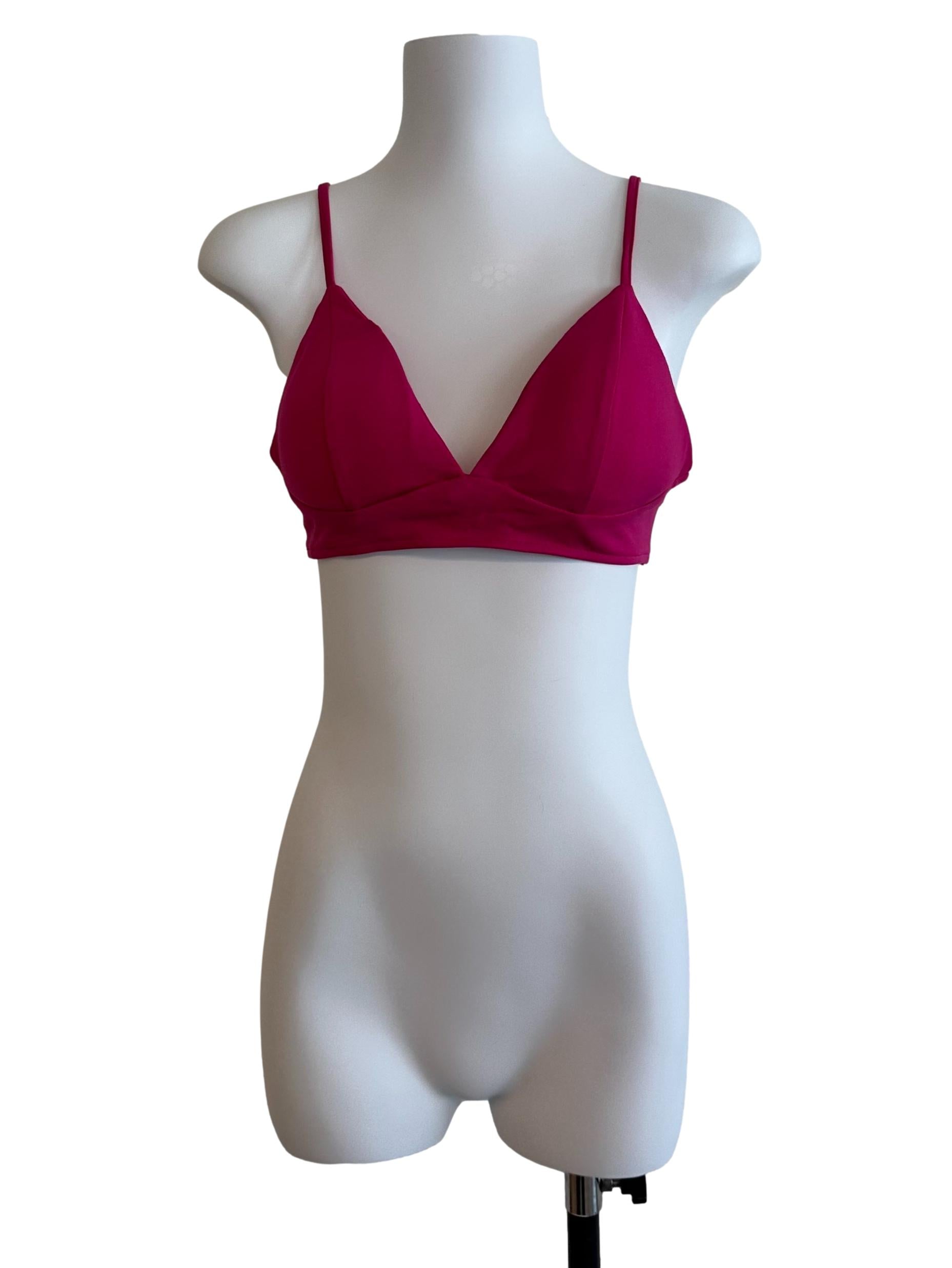 Fuschia Pink V Neck Bralette Top