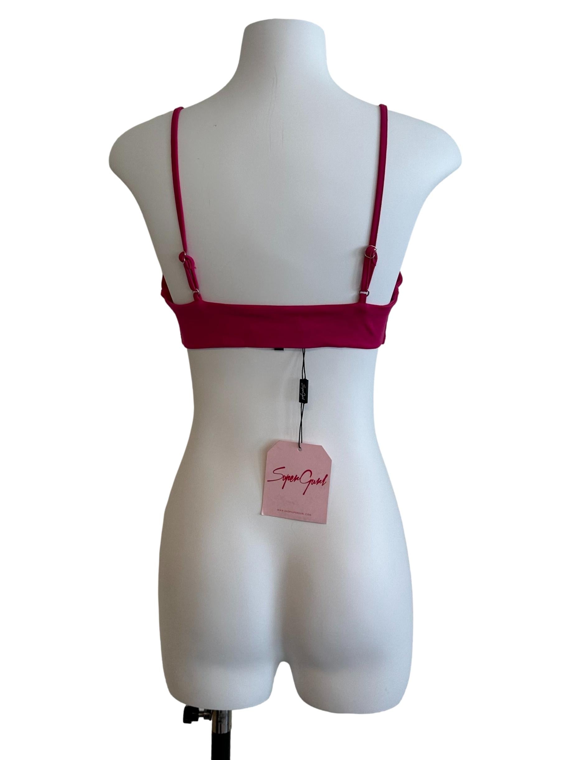 Fuschia Pink V Neck Bralette Top