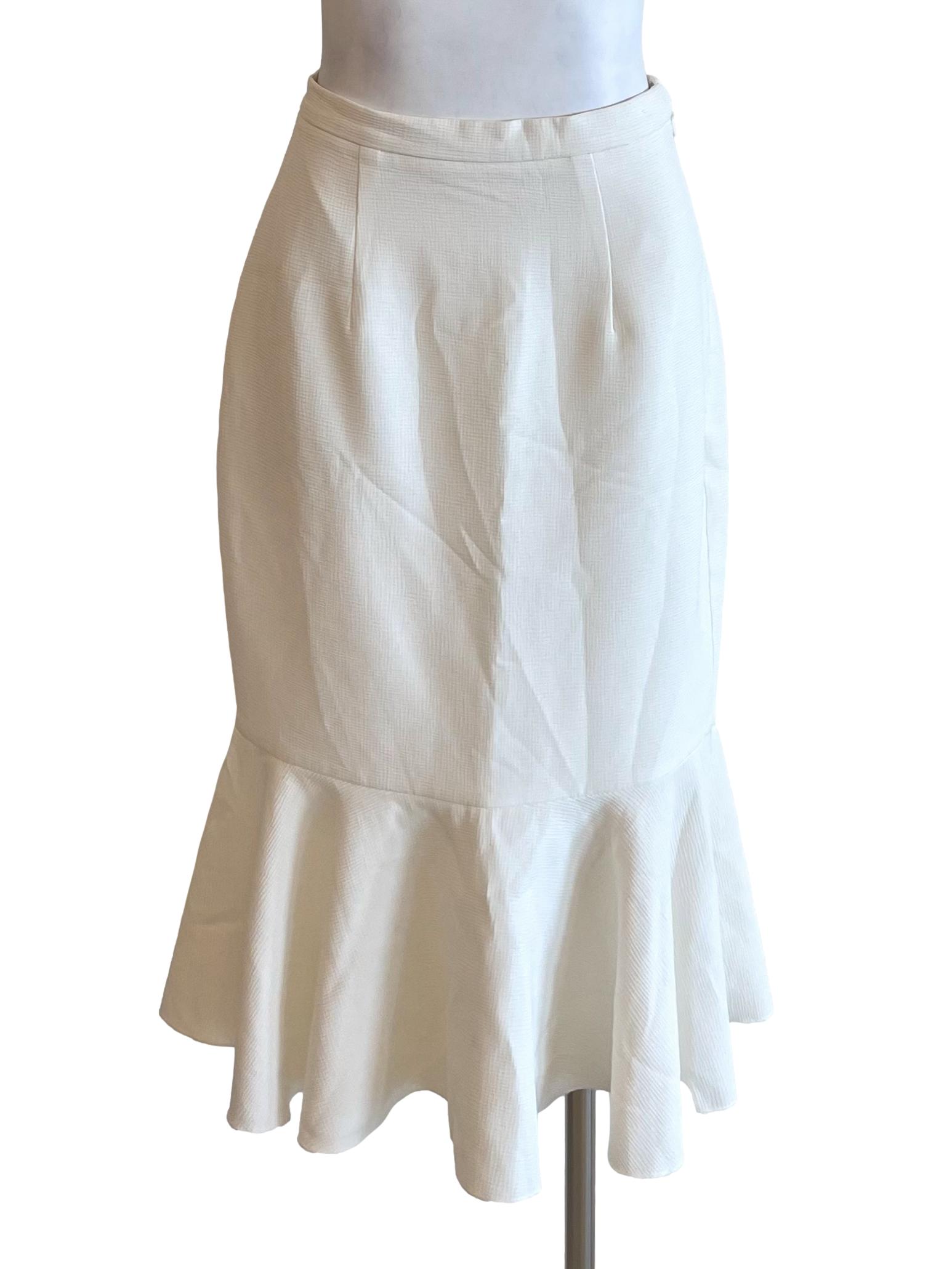 White Flounce Trumpet Skirt LB