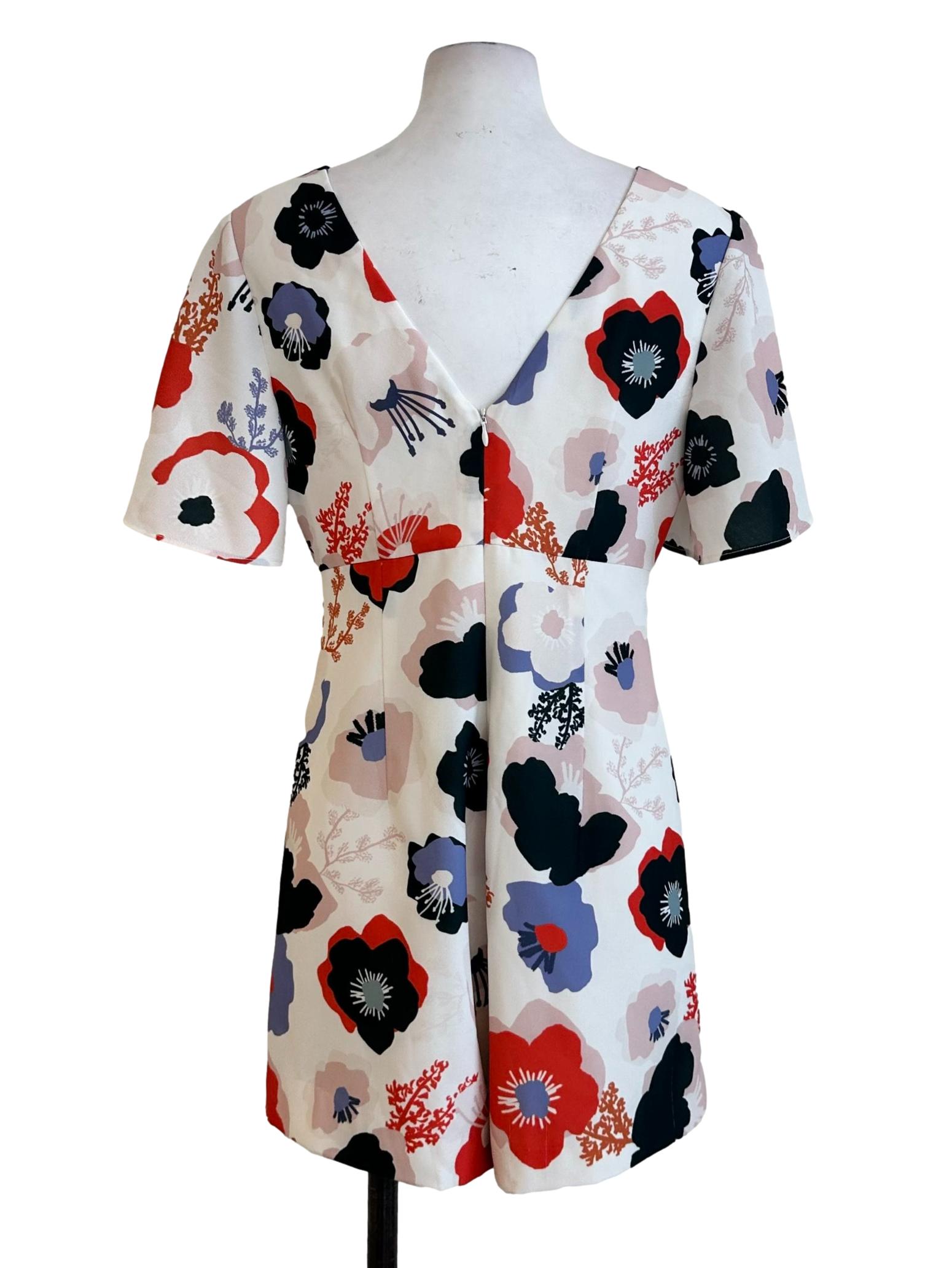 Ivory White Flower Printed Romper