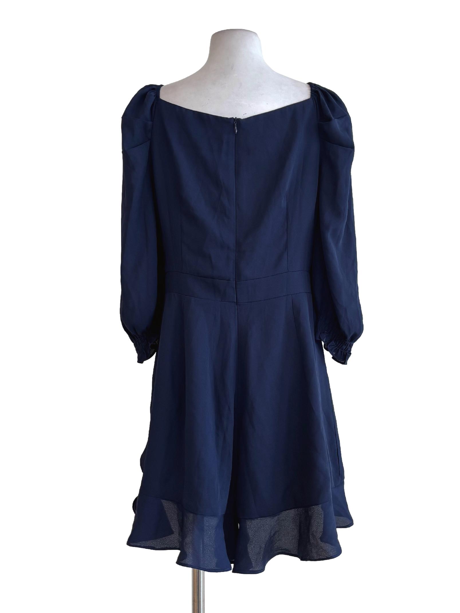 Navy Blue Long Sleeve Flowy Rompers