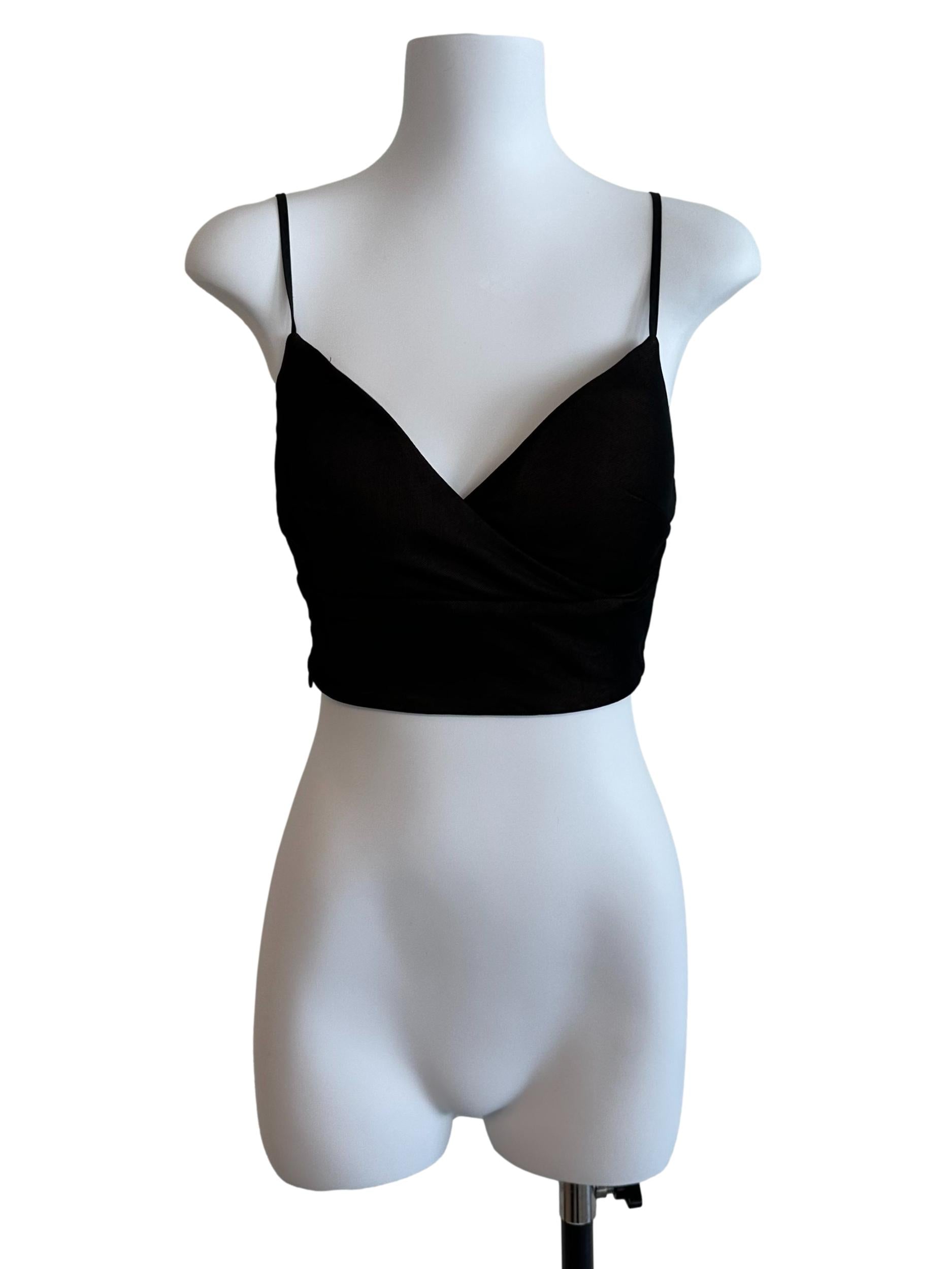 Onyx Black V Neck Fitted Top