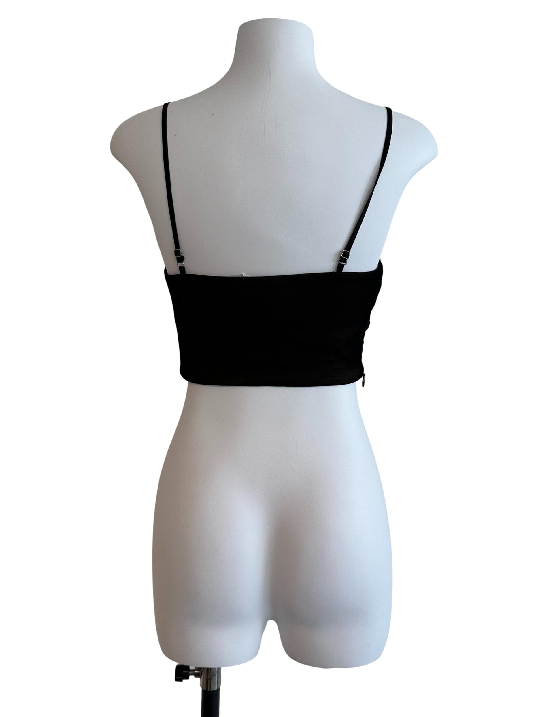 Onyx Black V Neck Fitted Top