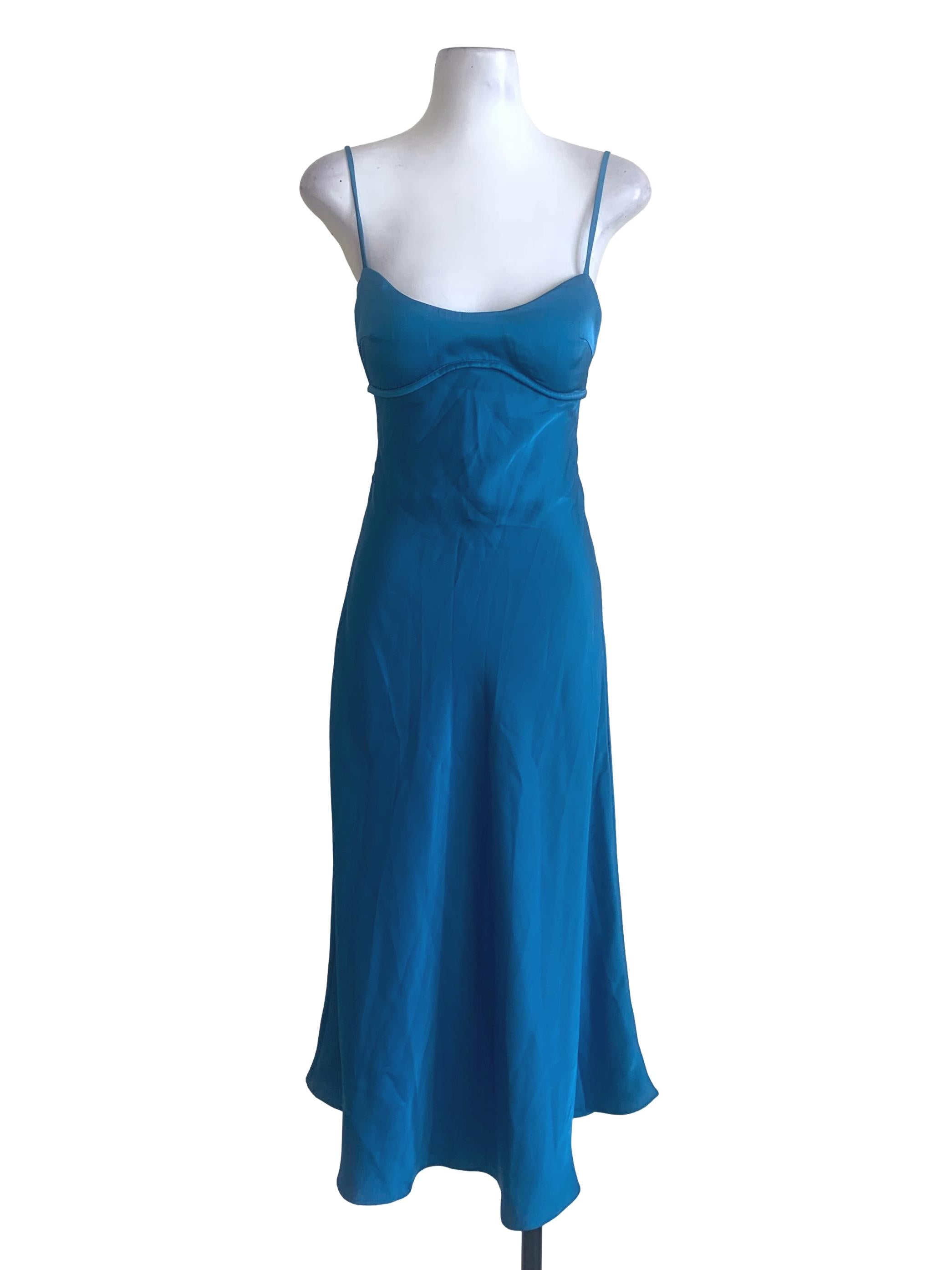 Lapis Blue Spaghetti Strap Dress
