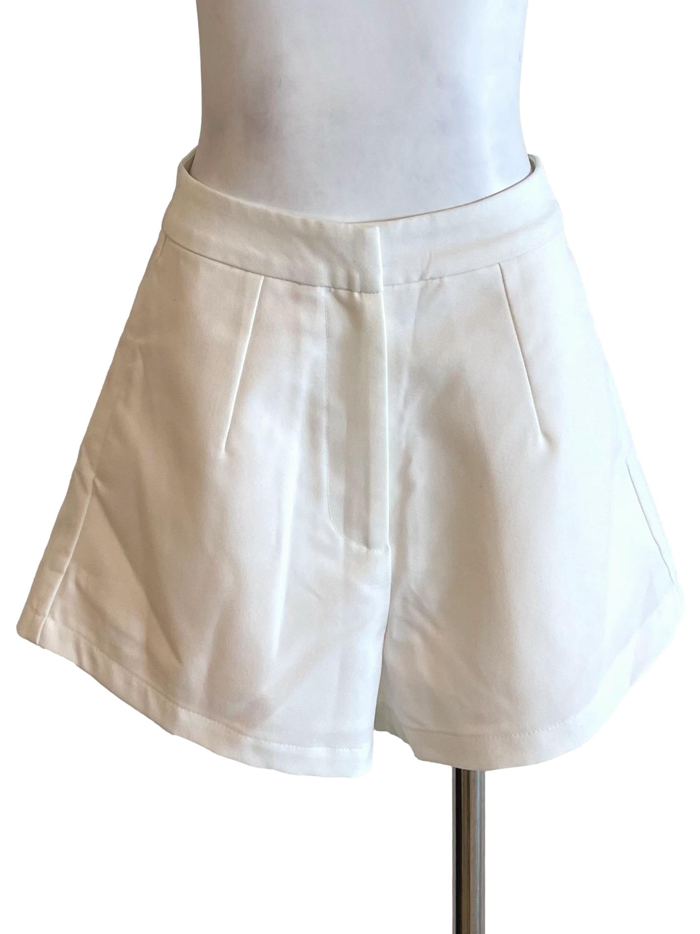 White High Waist Formal Shorts YHF