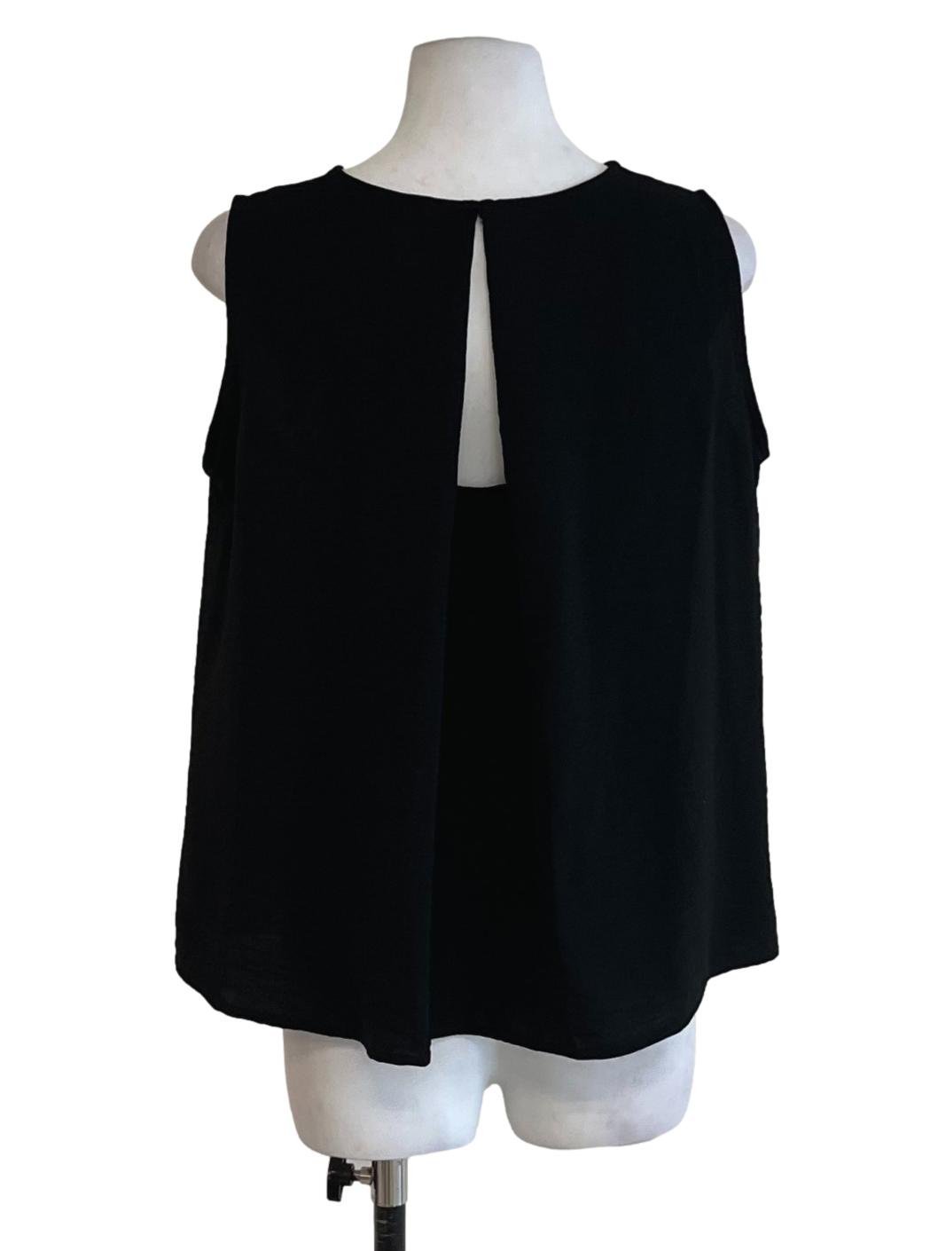 Black Jewel Neckline Sleeveless Top