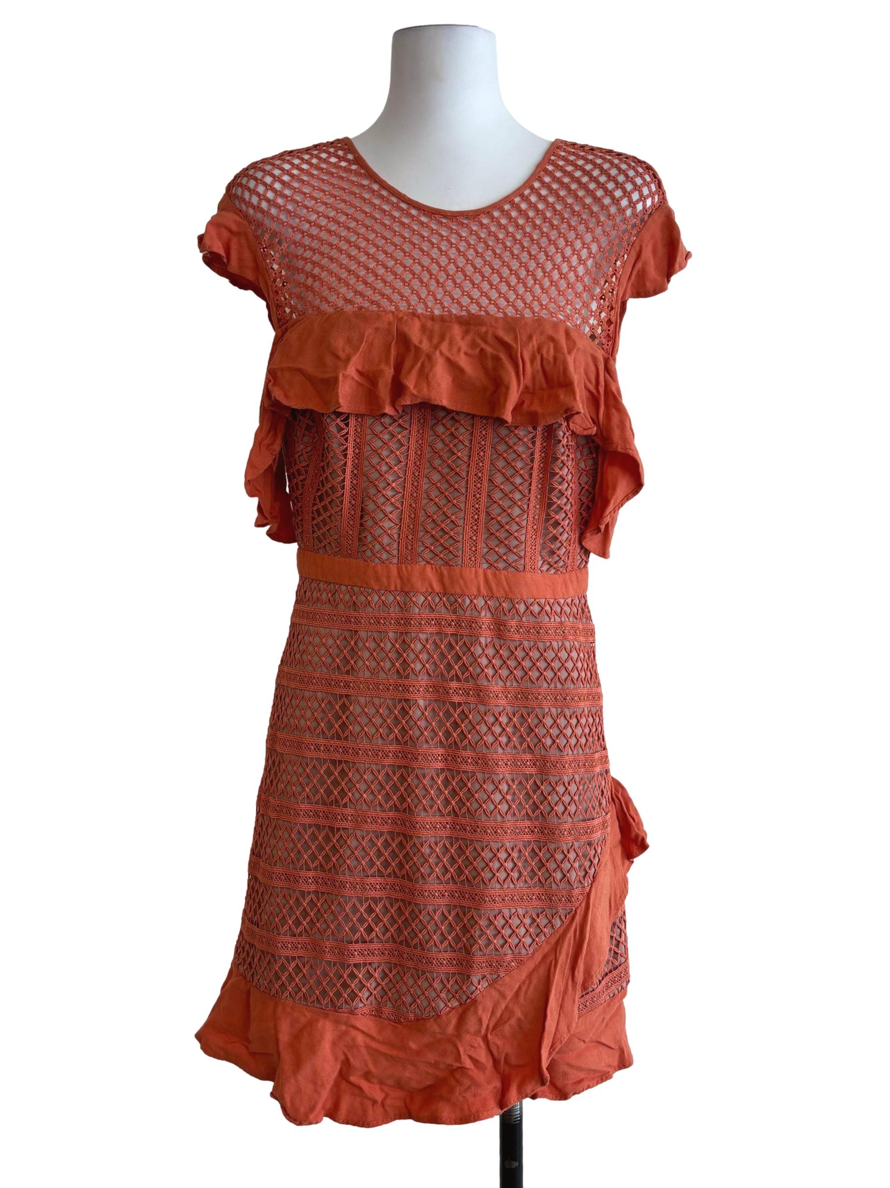 Tangelo Orange Lace Sheath Dress