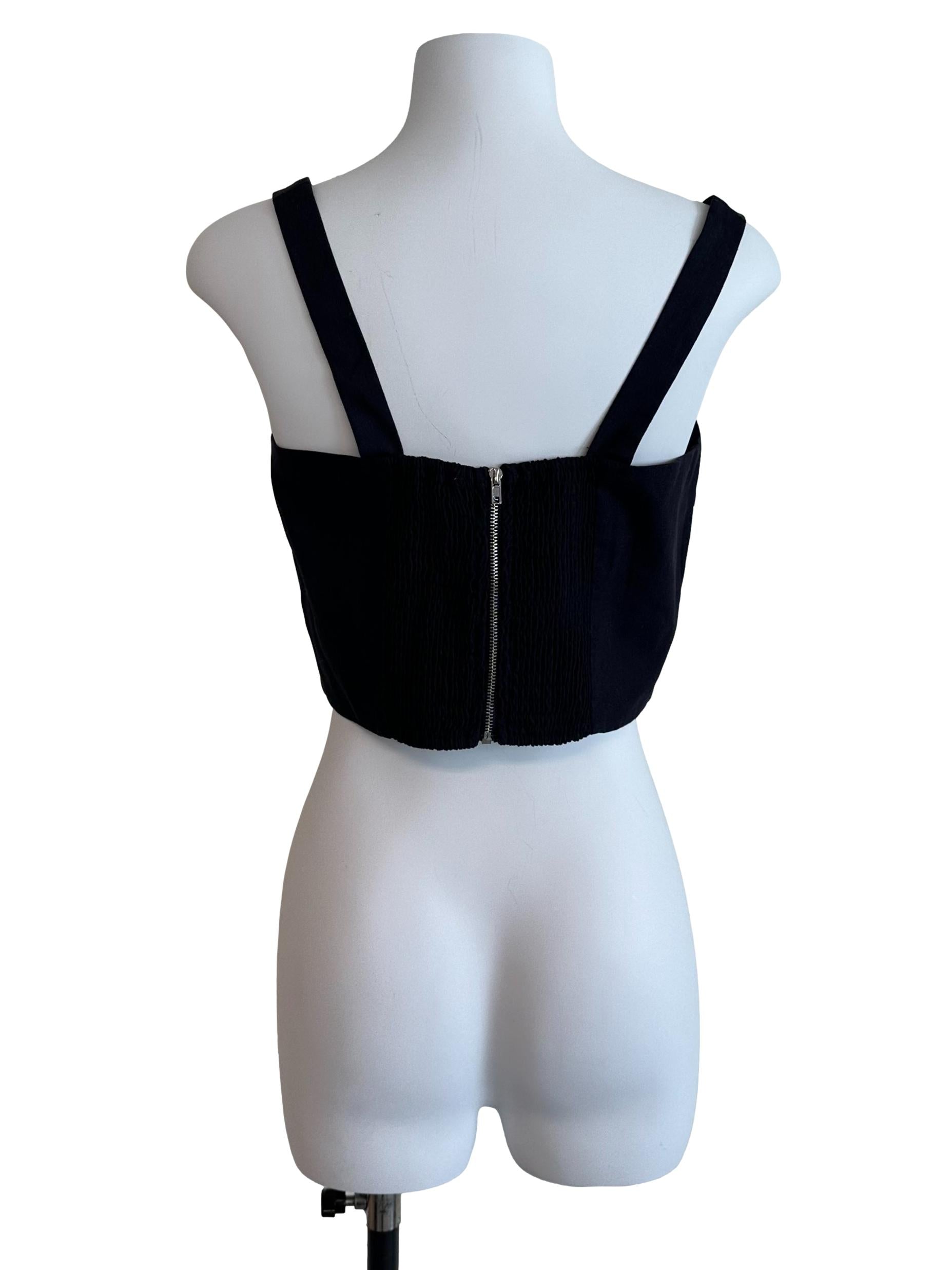 Midnight Blue Square Neck Fitted Top