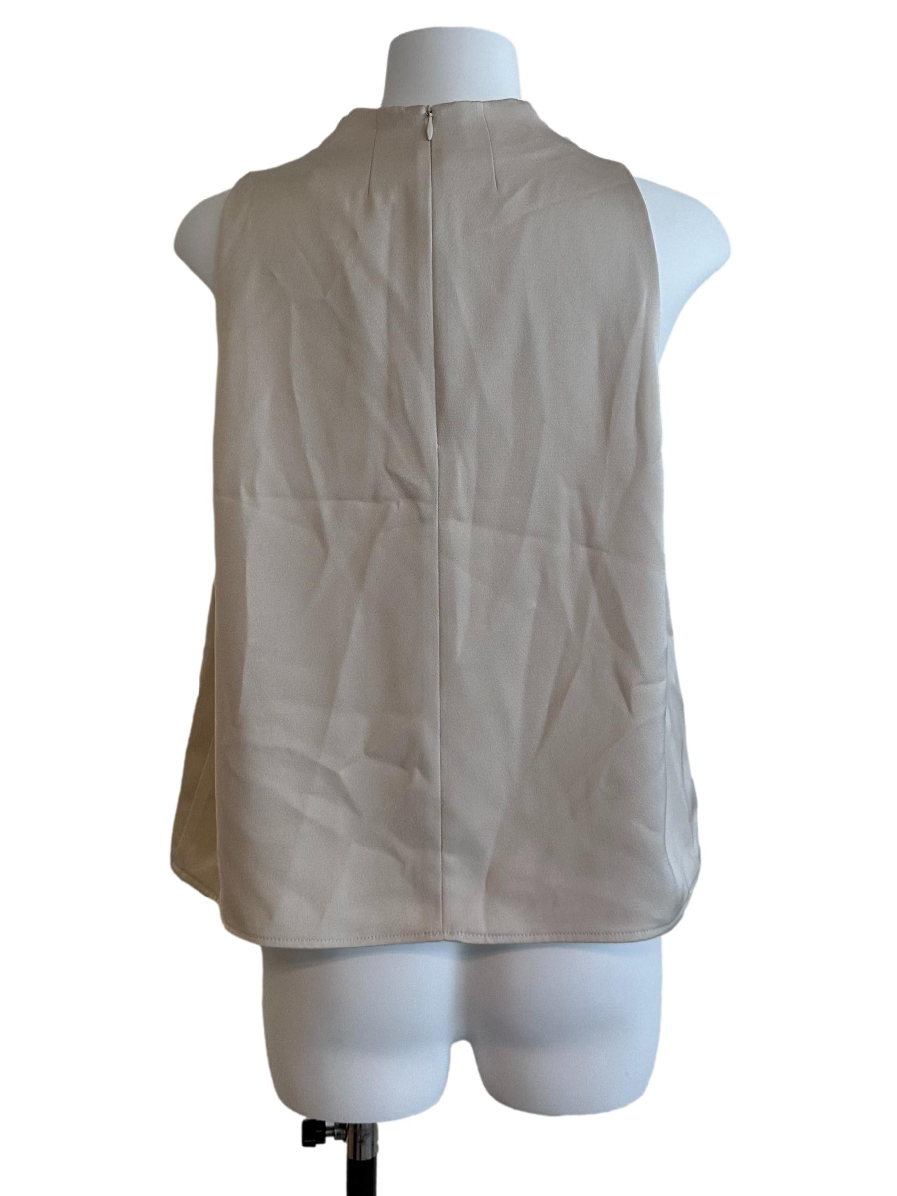 Sand Beige High Neck Textured Top