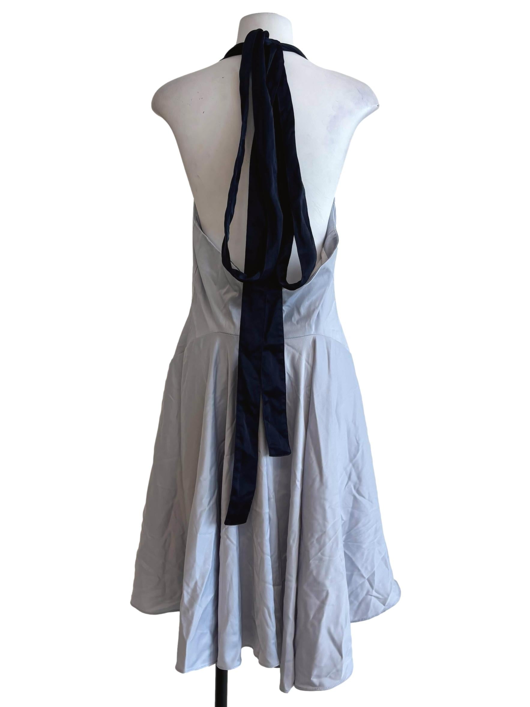 Baby Blue Tie Strap Sabrina Dress