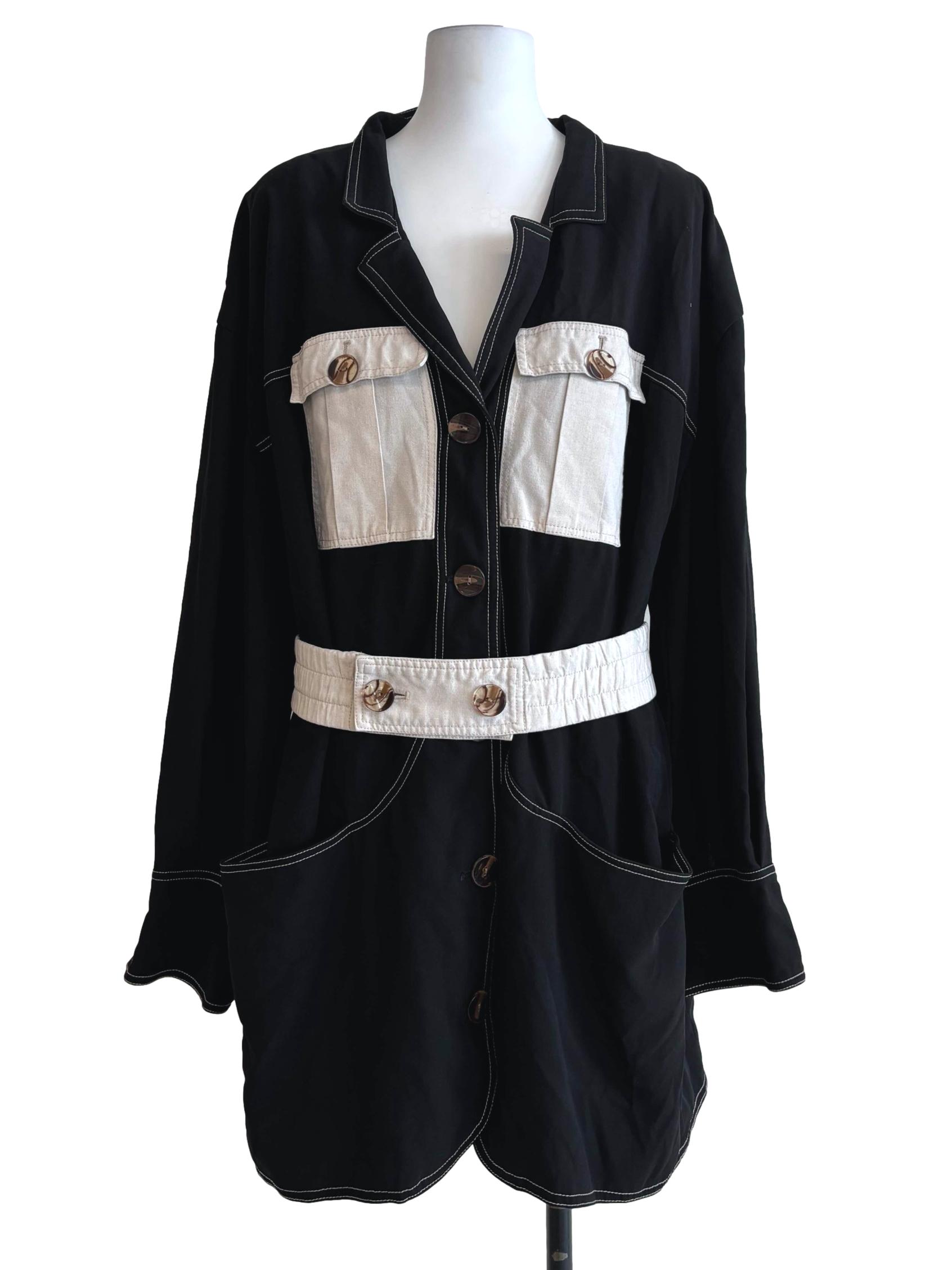 Raven Black Buttoned Shirt Dress