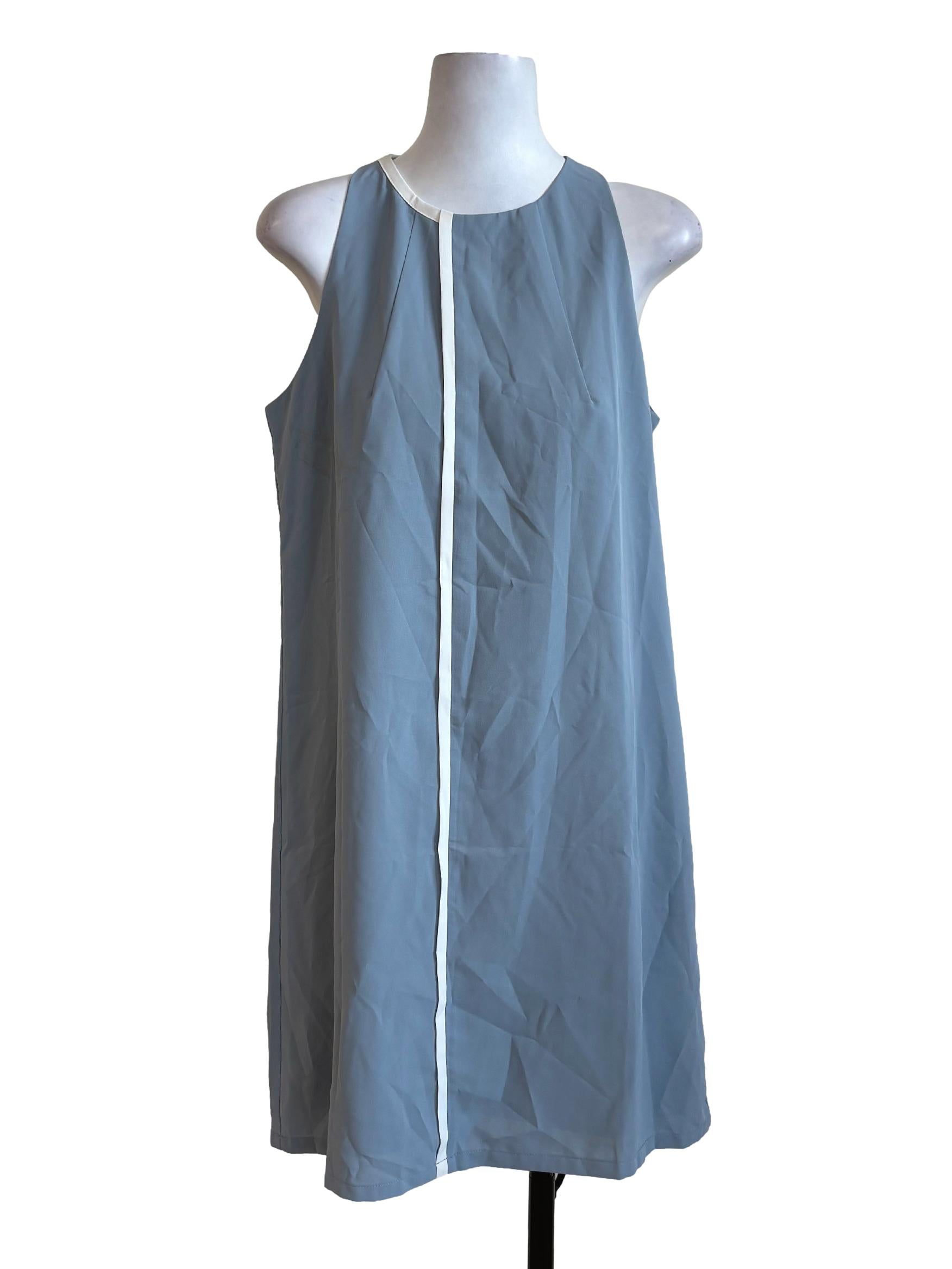 Blue White Line Shift Dress LB