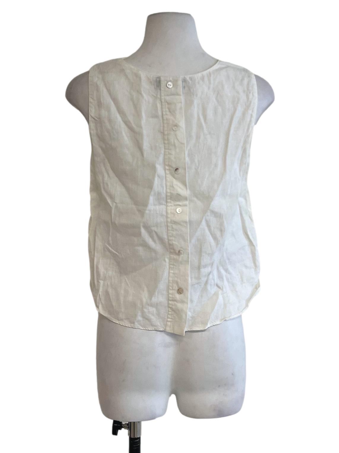 White Jewel Neckline Sleeveles Top