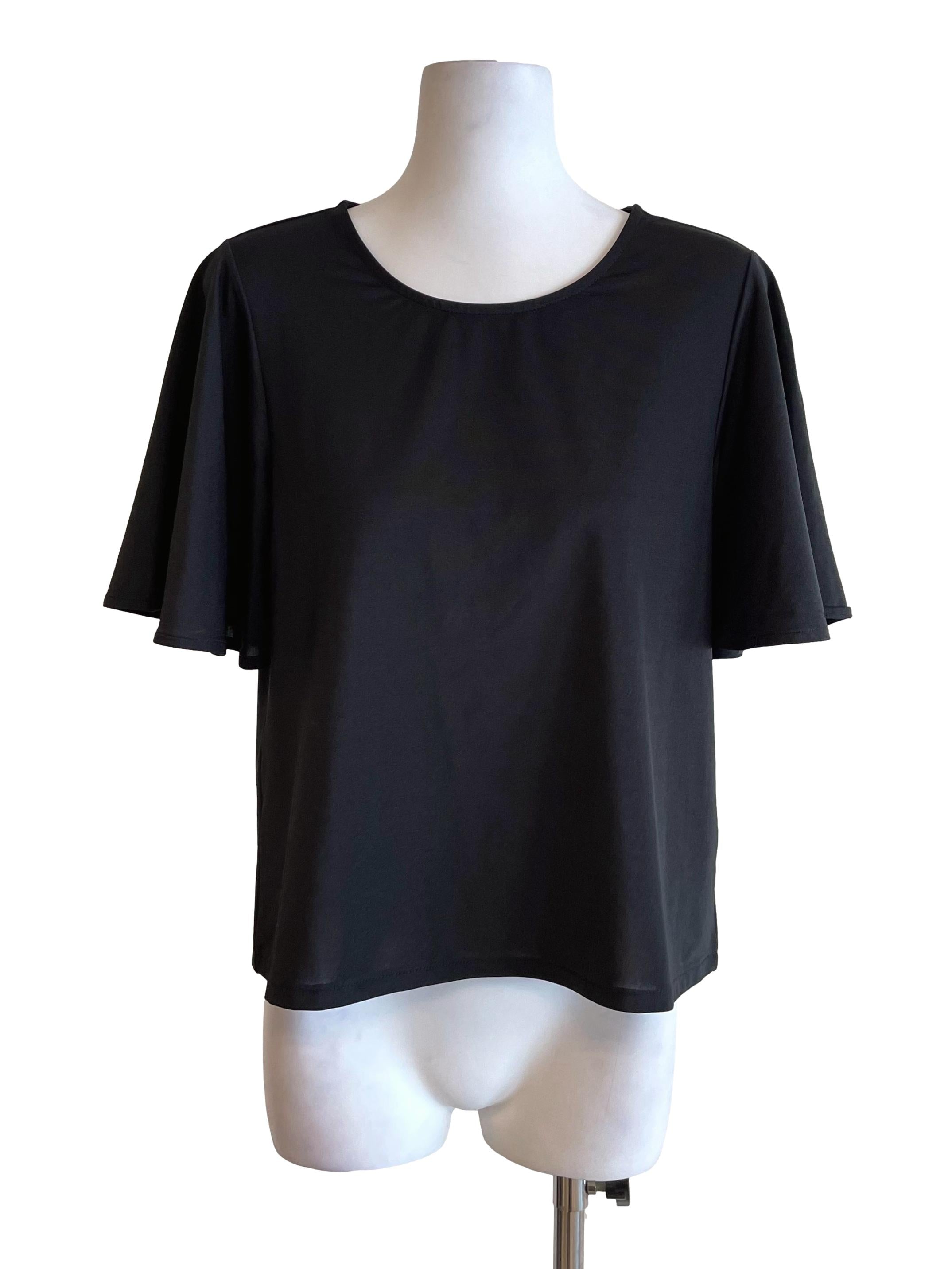 Black Cape Sleeves Tee