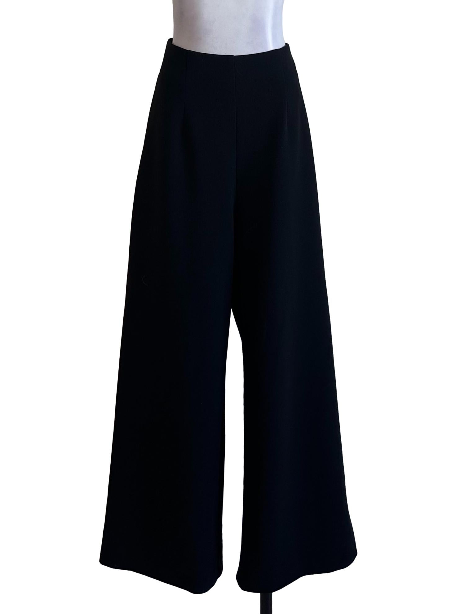 Raven Black Wide Leg Long Pants