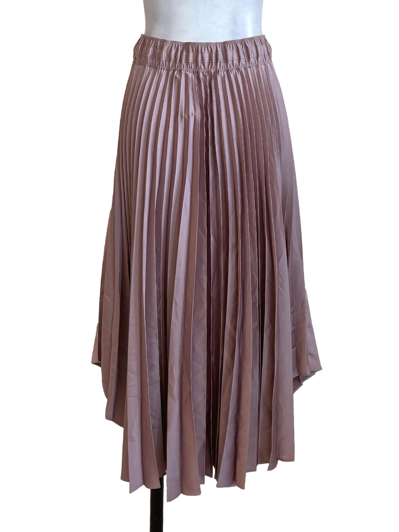 Blush Pink Accordion Asymmetrical Skirt