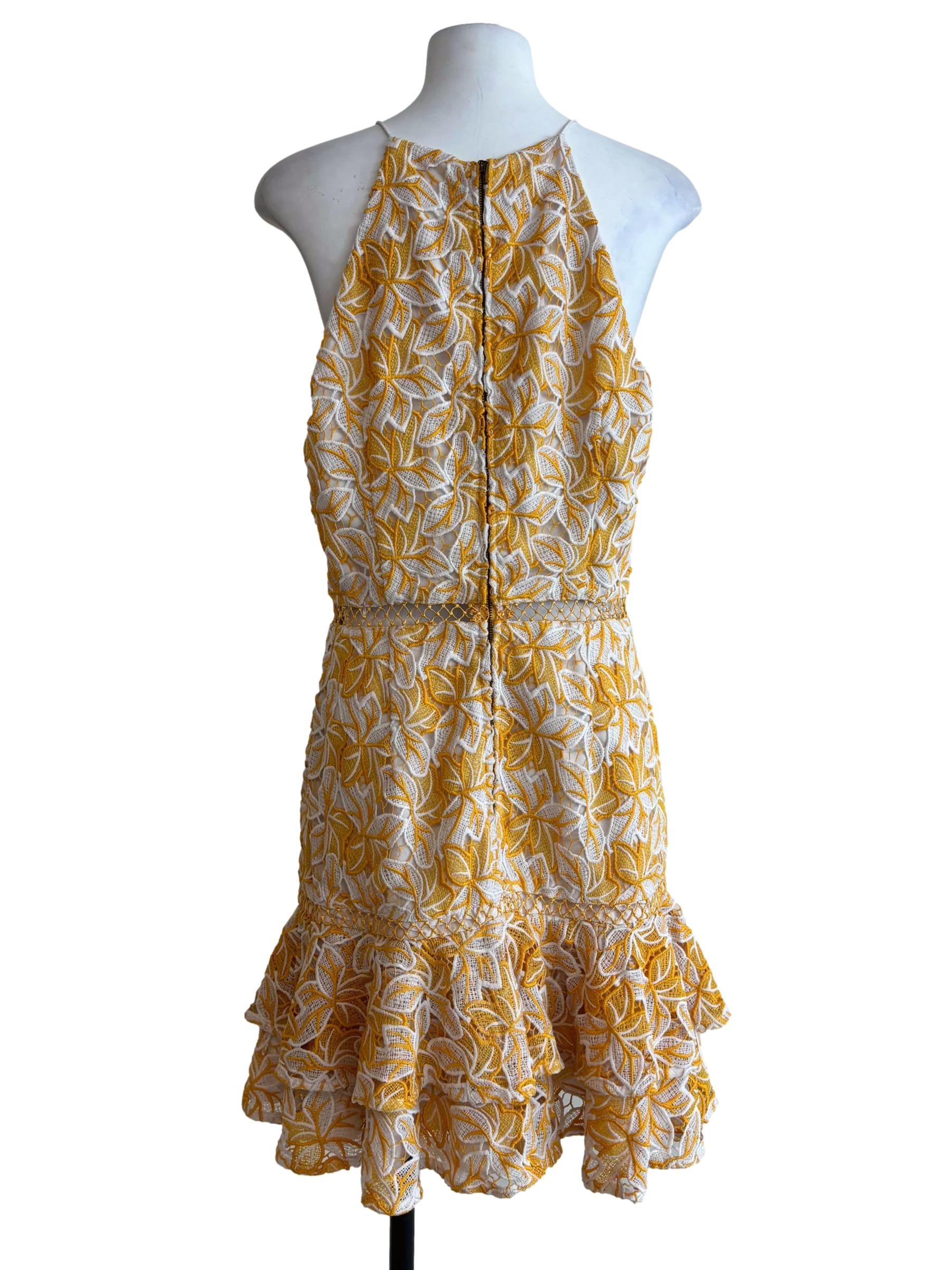 Dandelion Yellow Halter Lace Dress